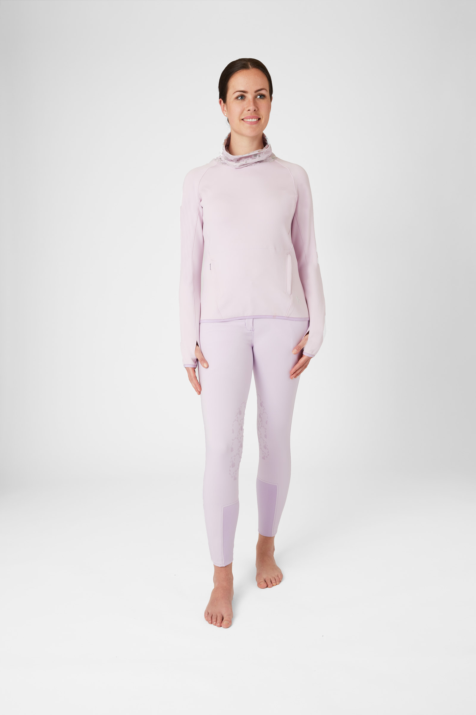 Horze Kaitlin funktionell sweatshirt tr&ouml;ja med blommig krage f&ouml;r dam