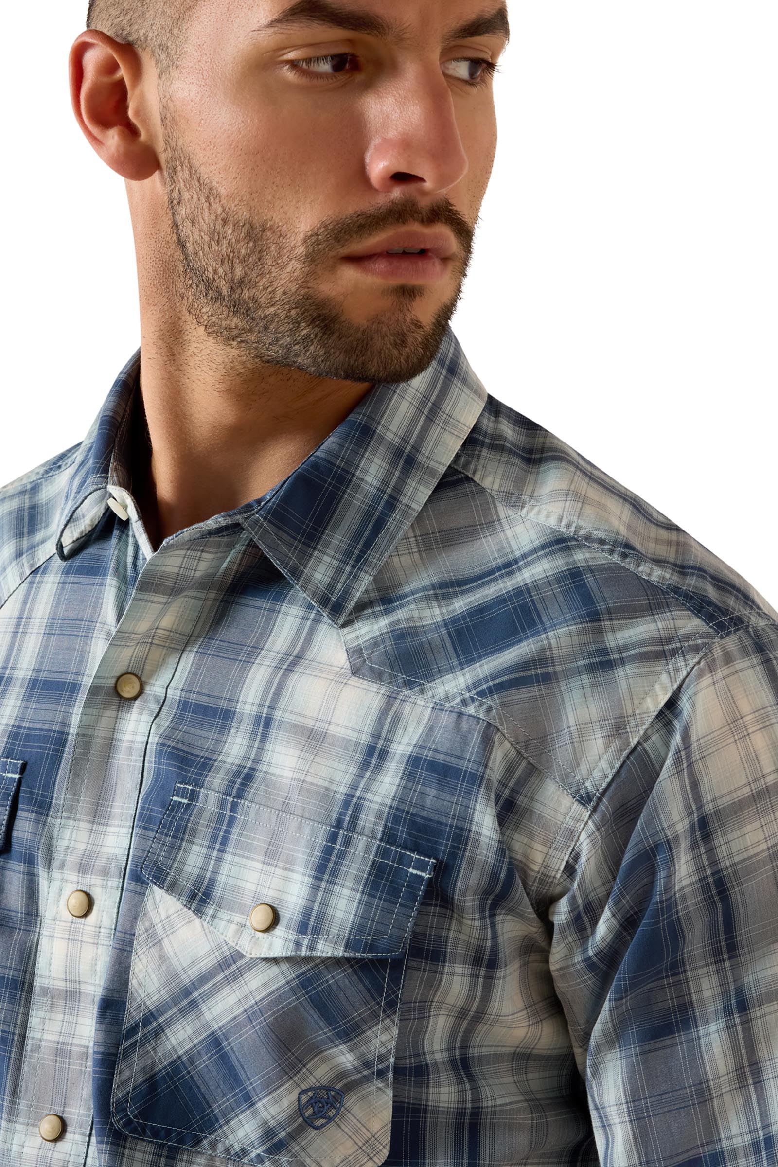 Ariat Retro Heathcliff figurn&auml;ra herrskjorta med tryckknappar