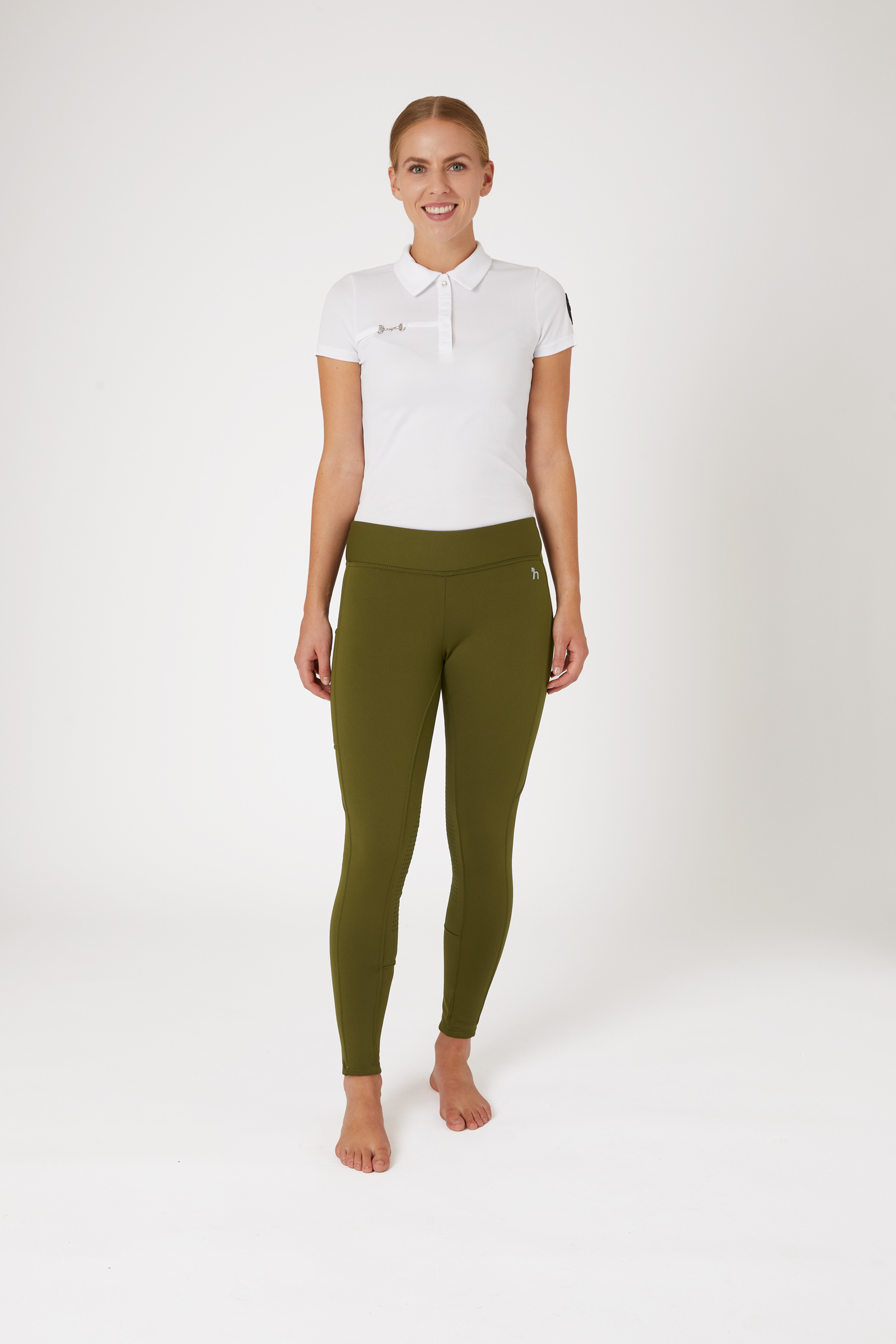 Horze Active vinterridtights med knäskodd och mobilficka för dam