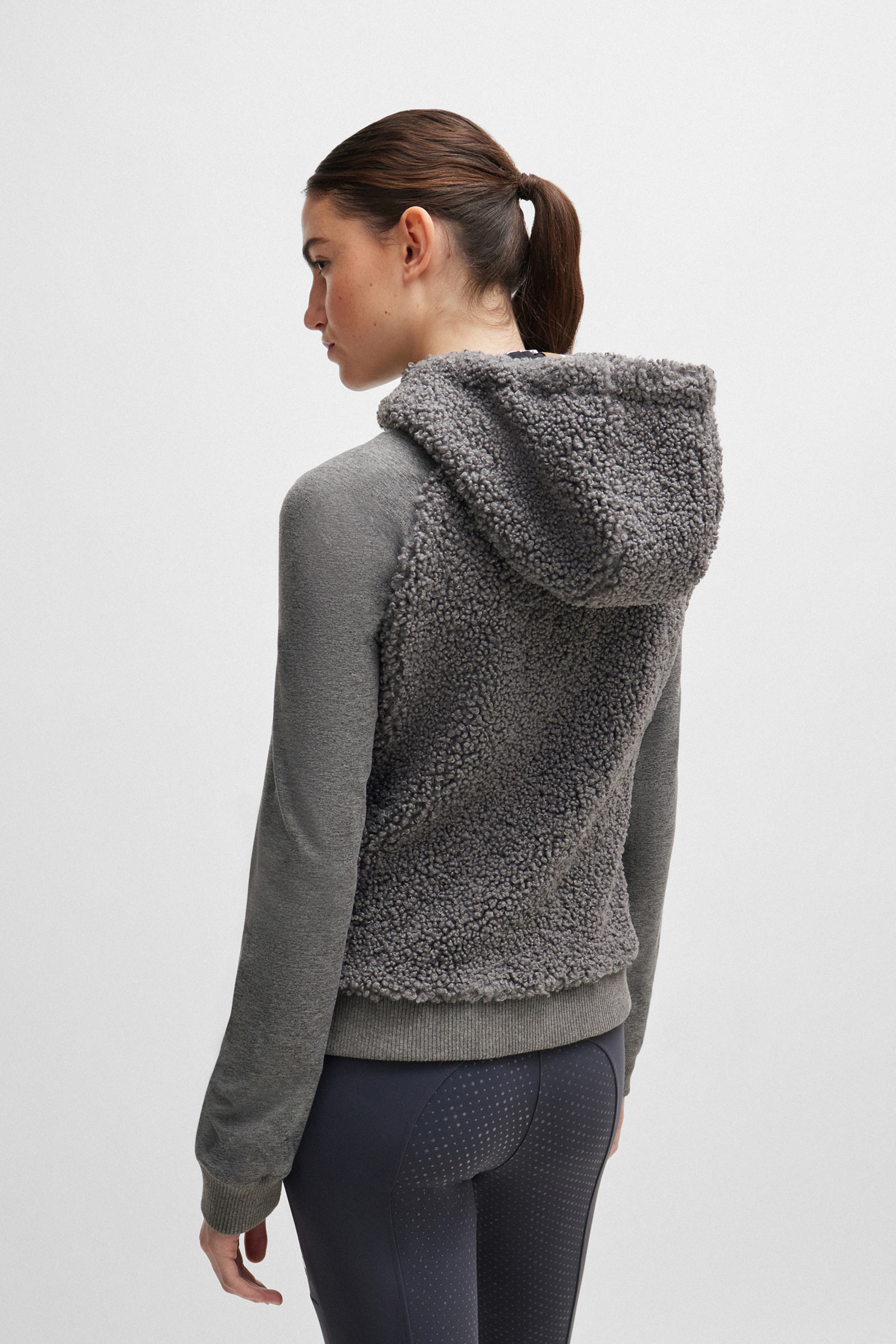 Boss Riva Teddy Hybrid Zip huvtr&ouml;ja