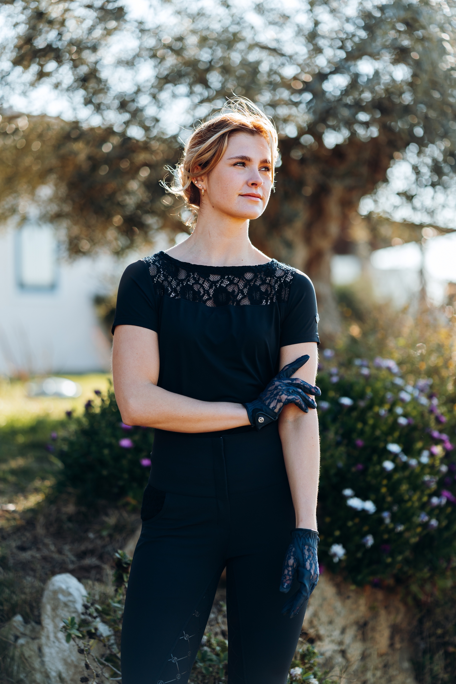 B Vertigo ridhandskar med spets för dam