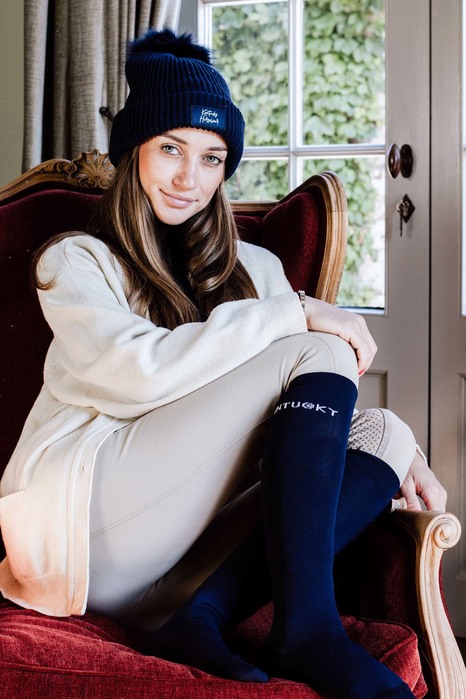 DB/AB Kentucky Horsewear Pom pom Beanie mössa