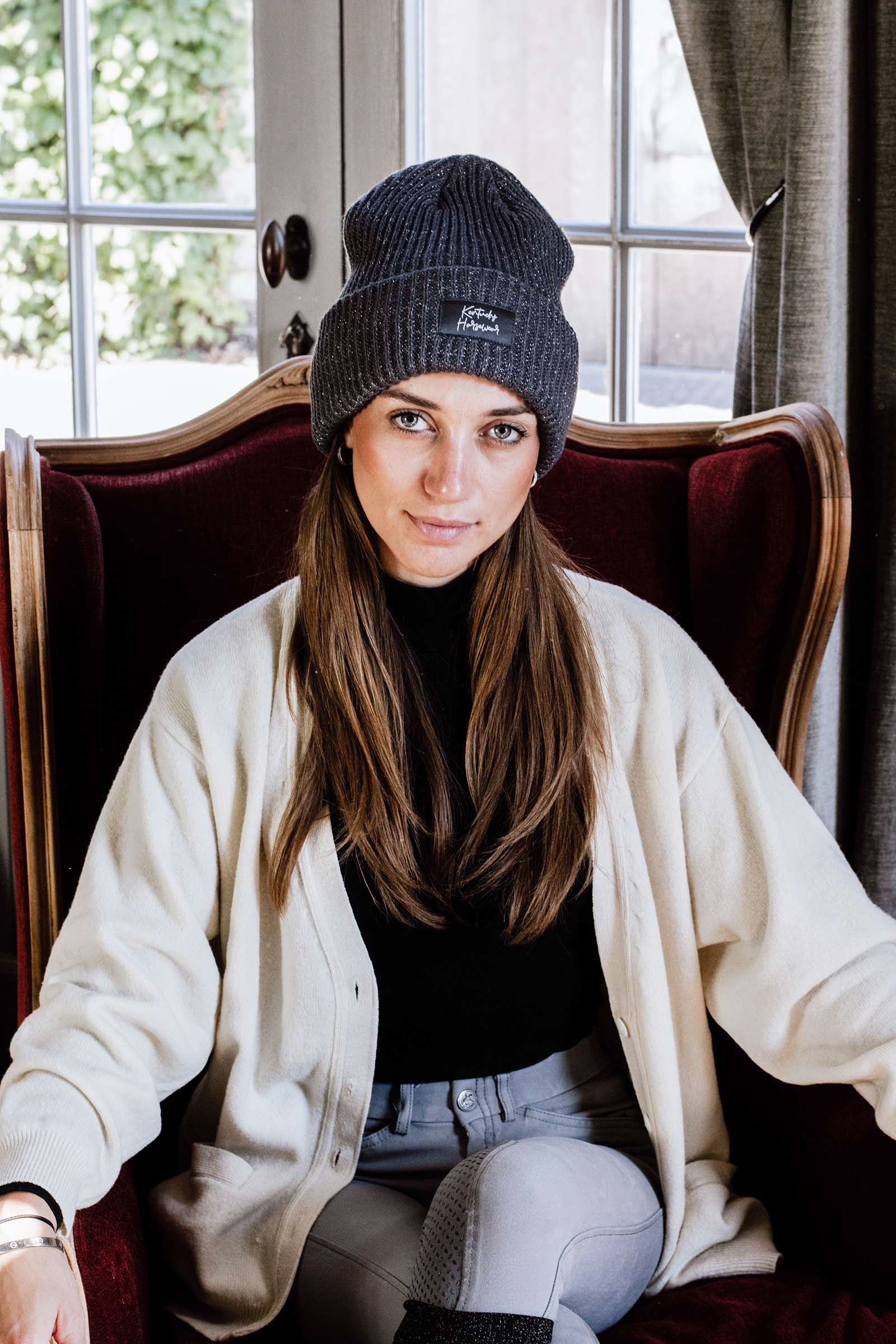 Grey Kentucky Horsewear Glitter mössa