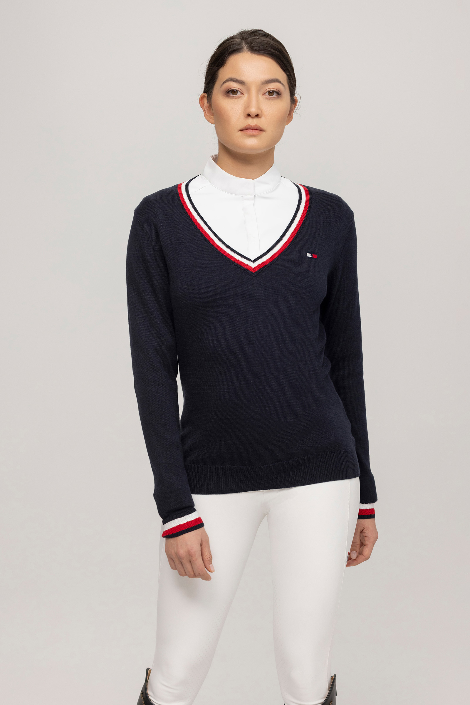 Tommy Hilfiger Equestrian Indiana damtröja med V-ringning