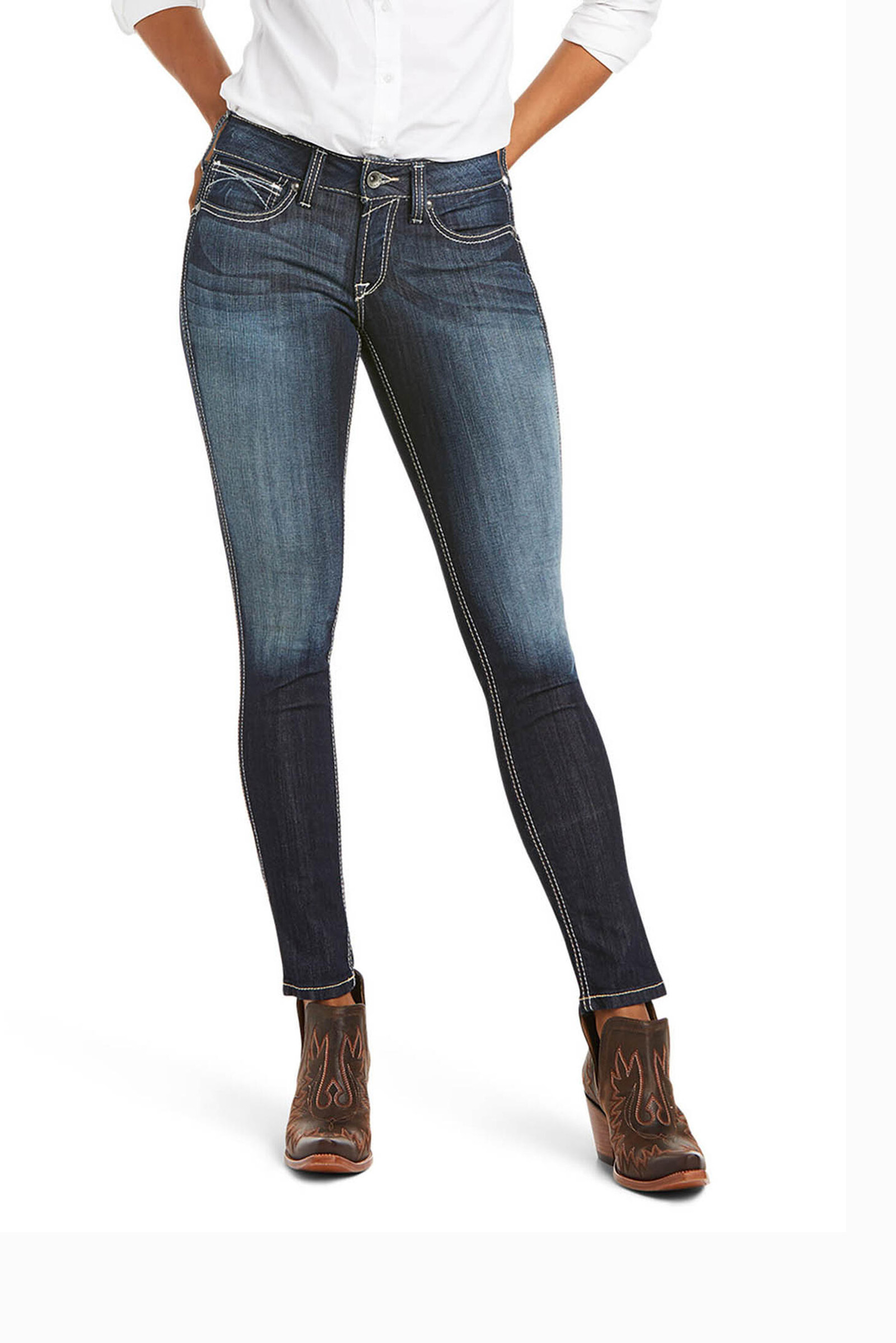 Ariat Ella R.E.A.L. Outseam dam skinny jeans med medelh&ouml;g midja