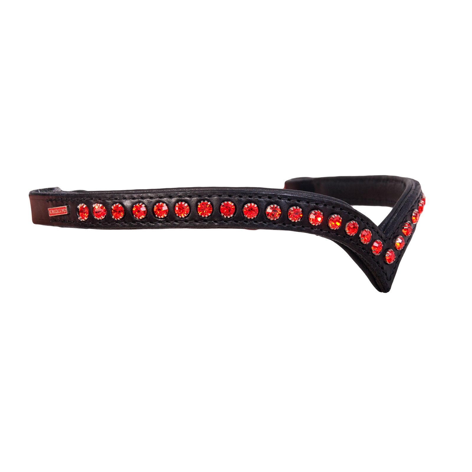 Black/Red Karlslund pannband 1 rad kristaller