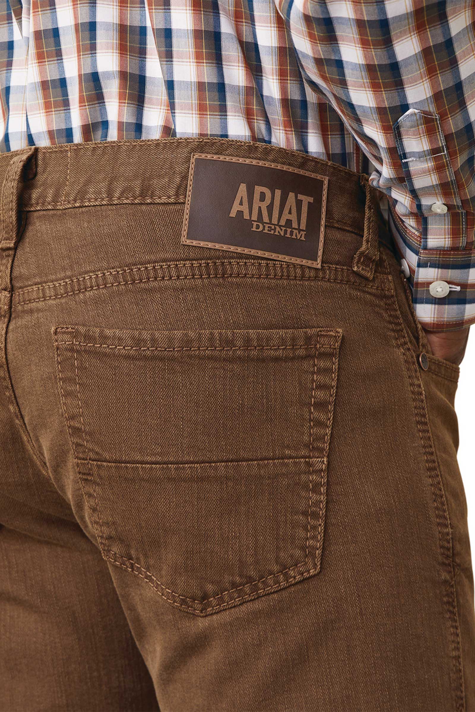 Ariat herr M7 Str Grizzly Straight jeans i olivgr&ouml;n