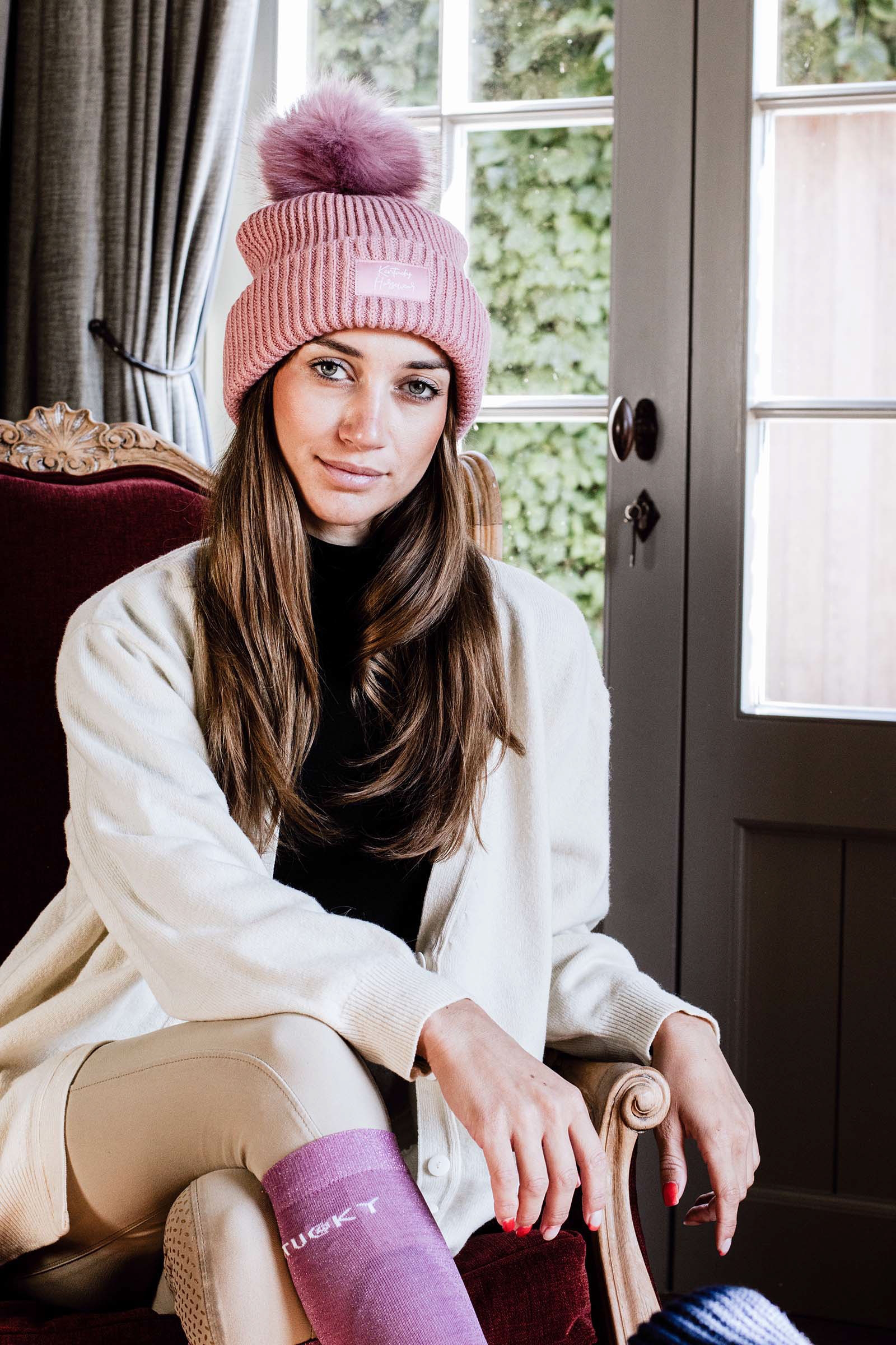 Light Pink Kentucky Horsewear Pom pom Beanie m&ouml;ssa