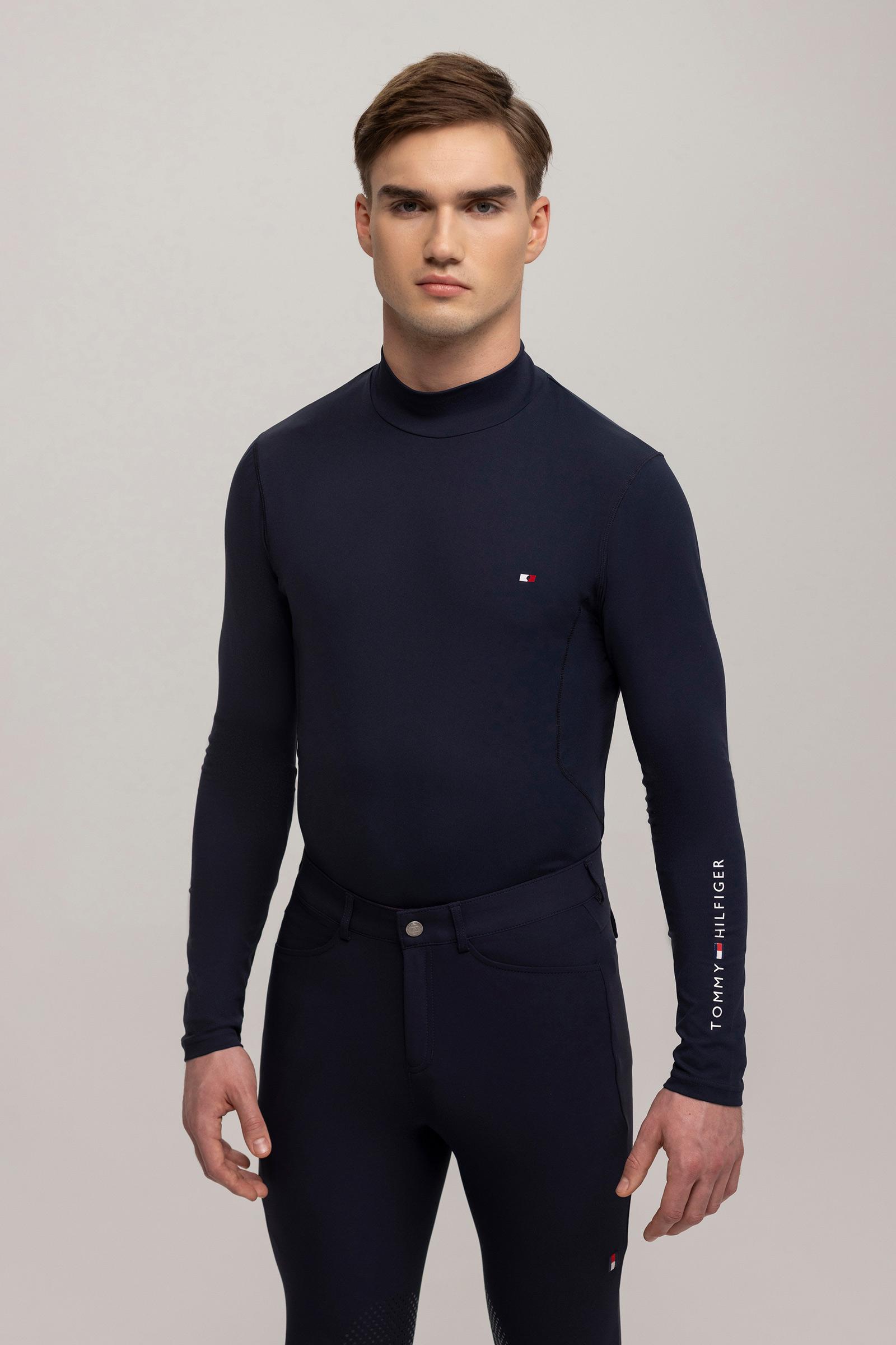 Tommy Hilfiger Equestrian Phoenix herr l&aring;ng&auml;rmad tr&ouml;ja med h&ouml;g hals