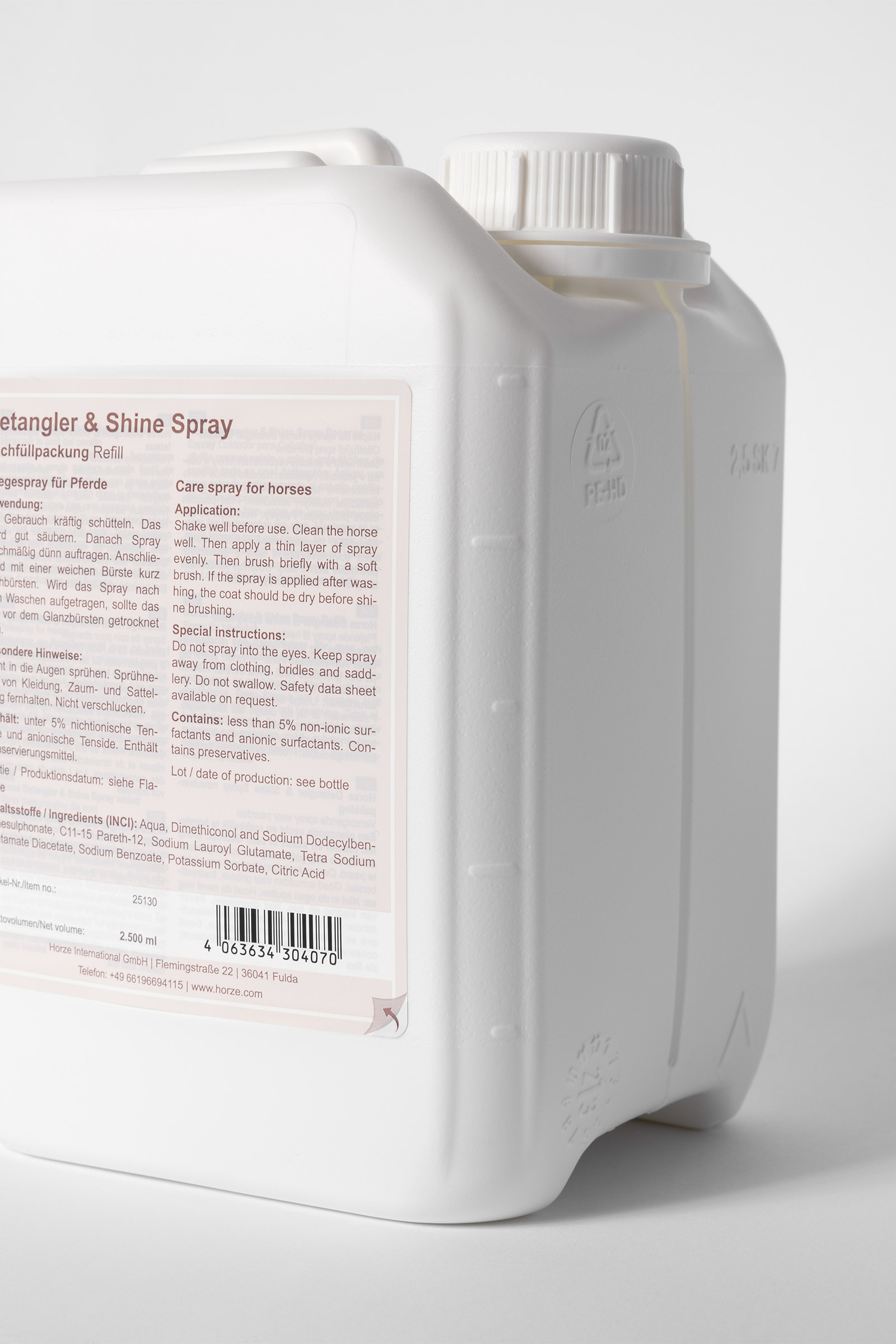 Horze Detangler & Shine Spray Refill, 2,5l