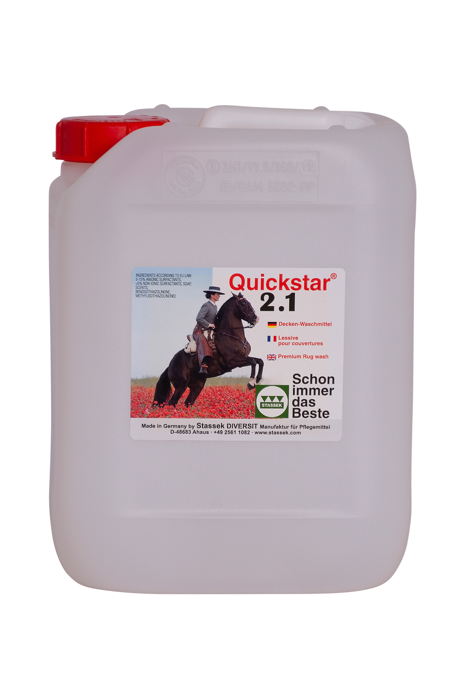 Stassek Quickstar 2.1 Premium Tv&auml;ttmedel f&ouml;r t&auml;cken och sadelunderl&auml;gg, 2 liter