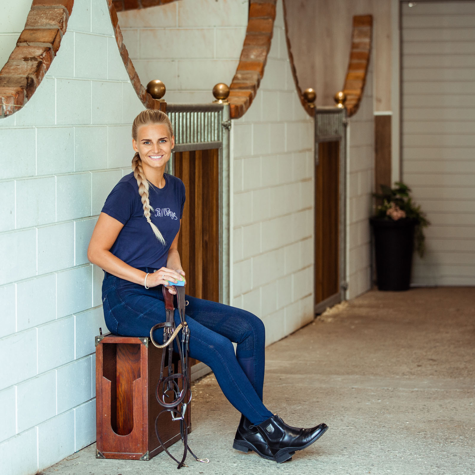 B Vertigo Elle denim ridbyxa silikonhelskodd f&ouml;r dam