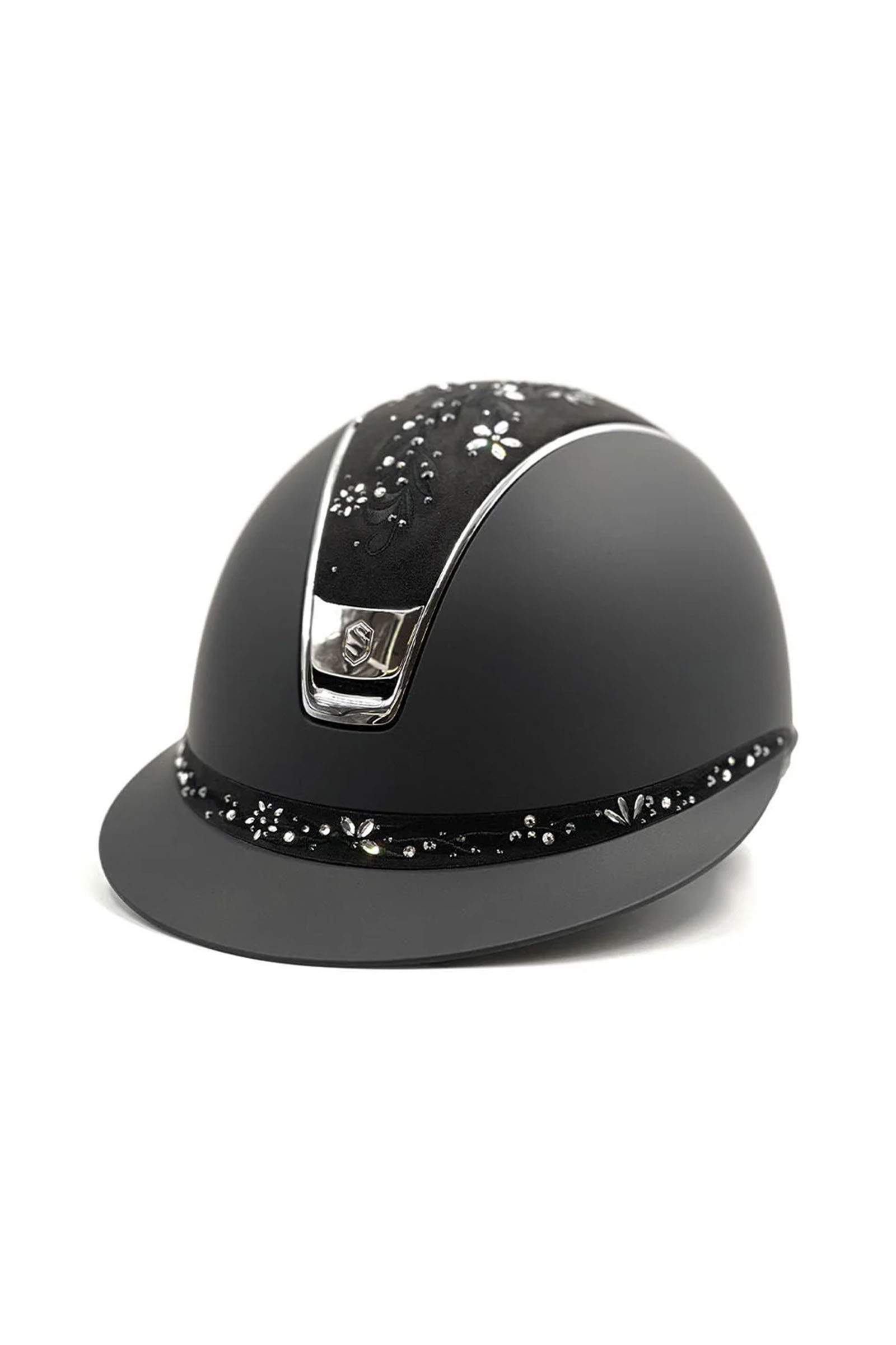 Black Samshield Miss Shield Shadowmatt med blommor Swarovski smycken, krom 2.0