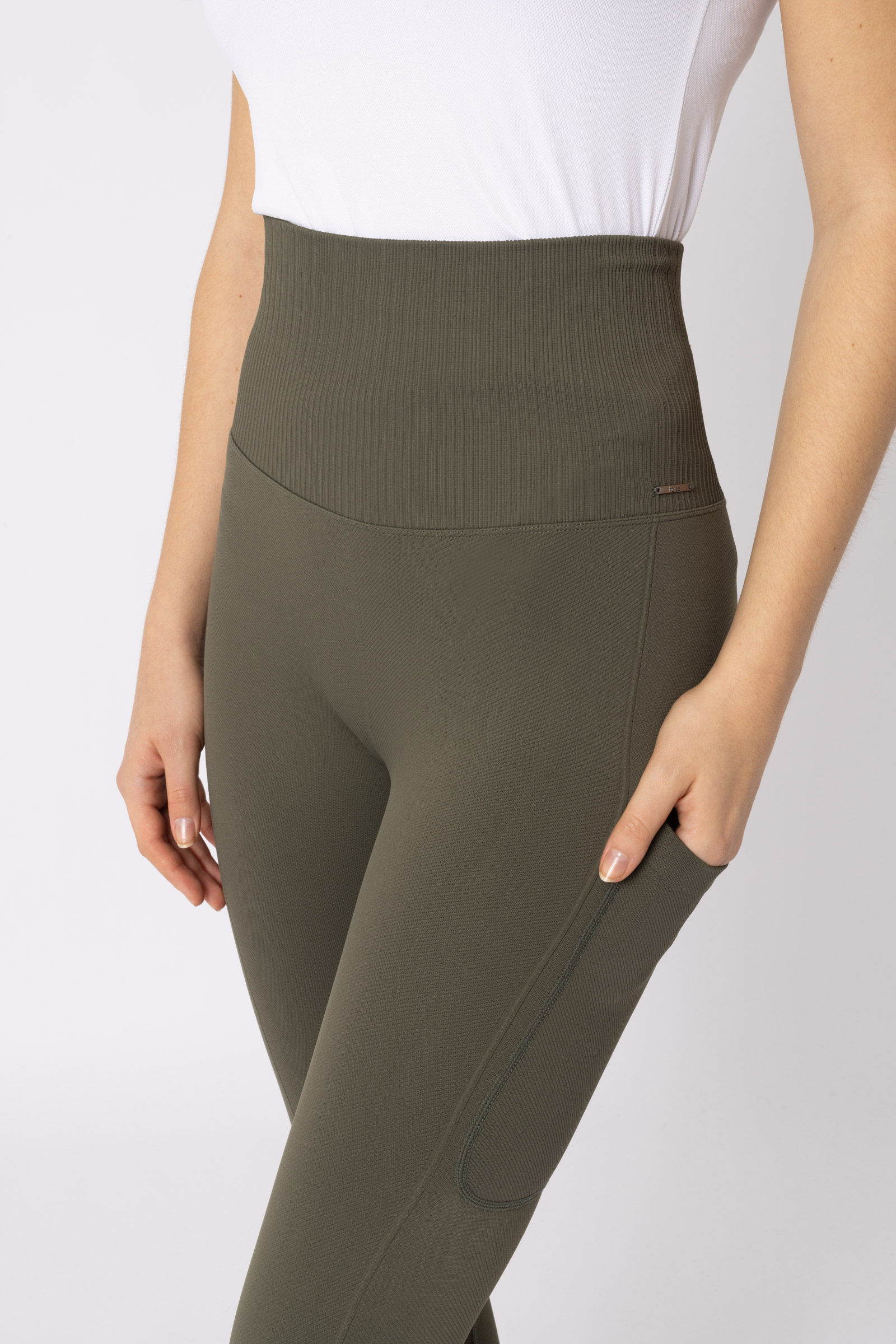 Horze Janine sömlösa ridtights med helskodd och telefonficka, damstorlek