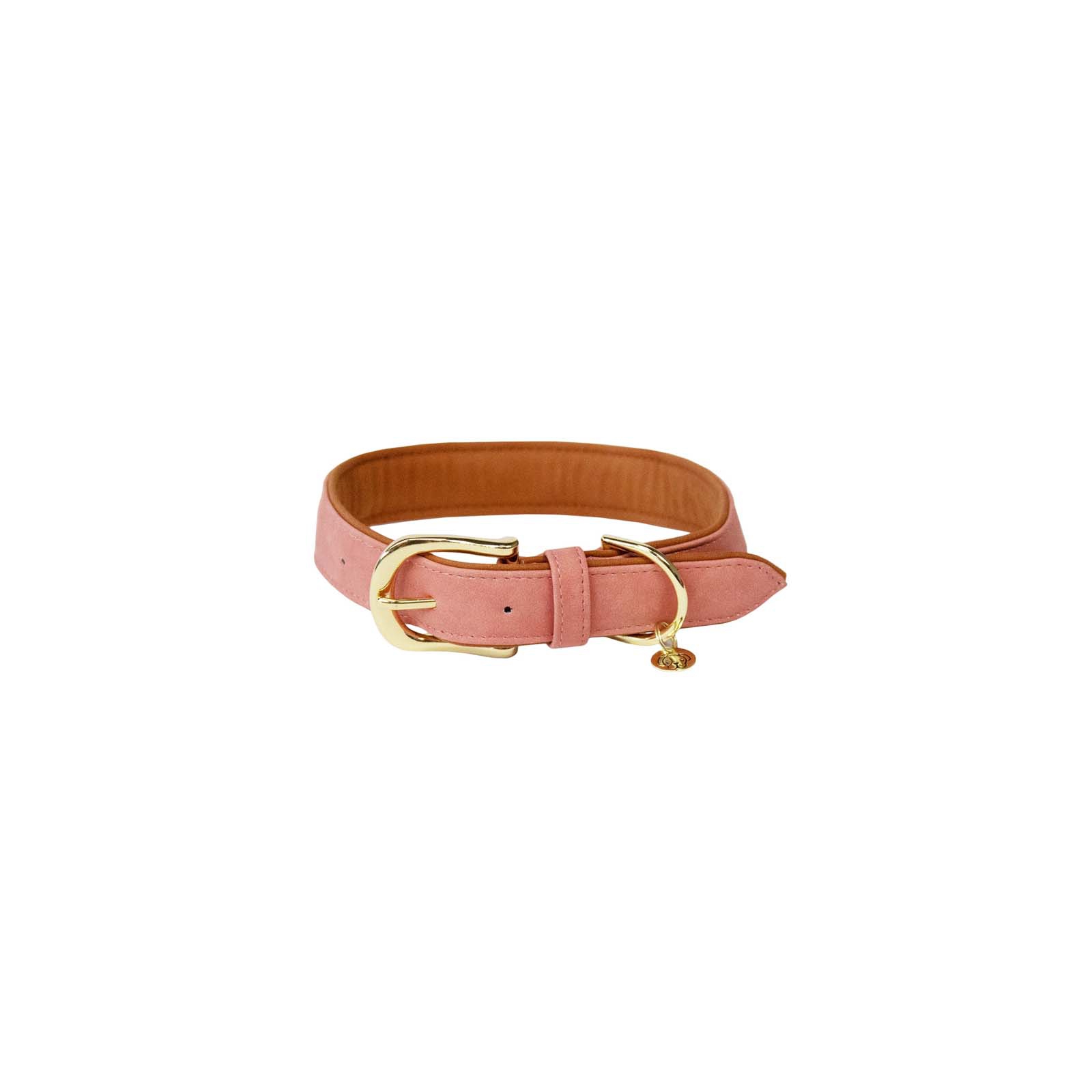 Pink/ Brown Kentucky Dogwear mjukt veganskt läderhalsband