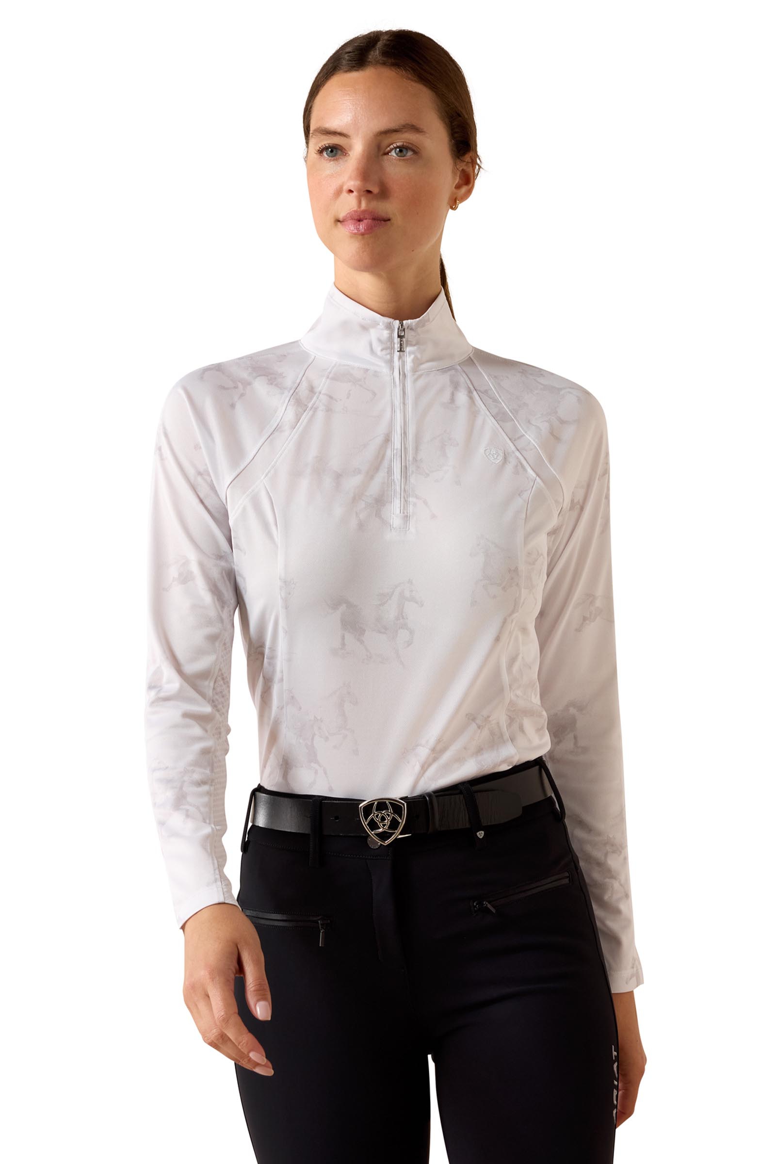 White Mirage Print Ariat Dam Sunstopper 3.0 baselayer med 1/4 dragkedja