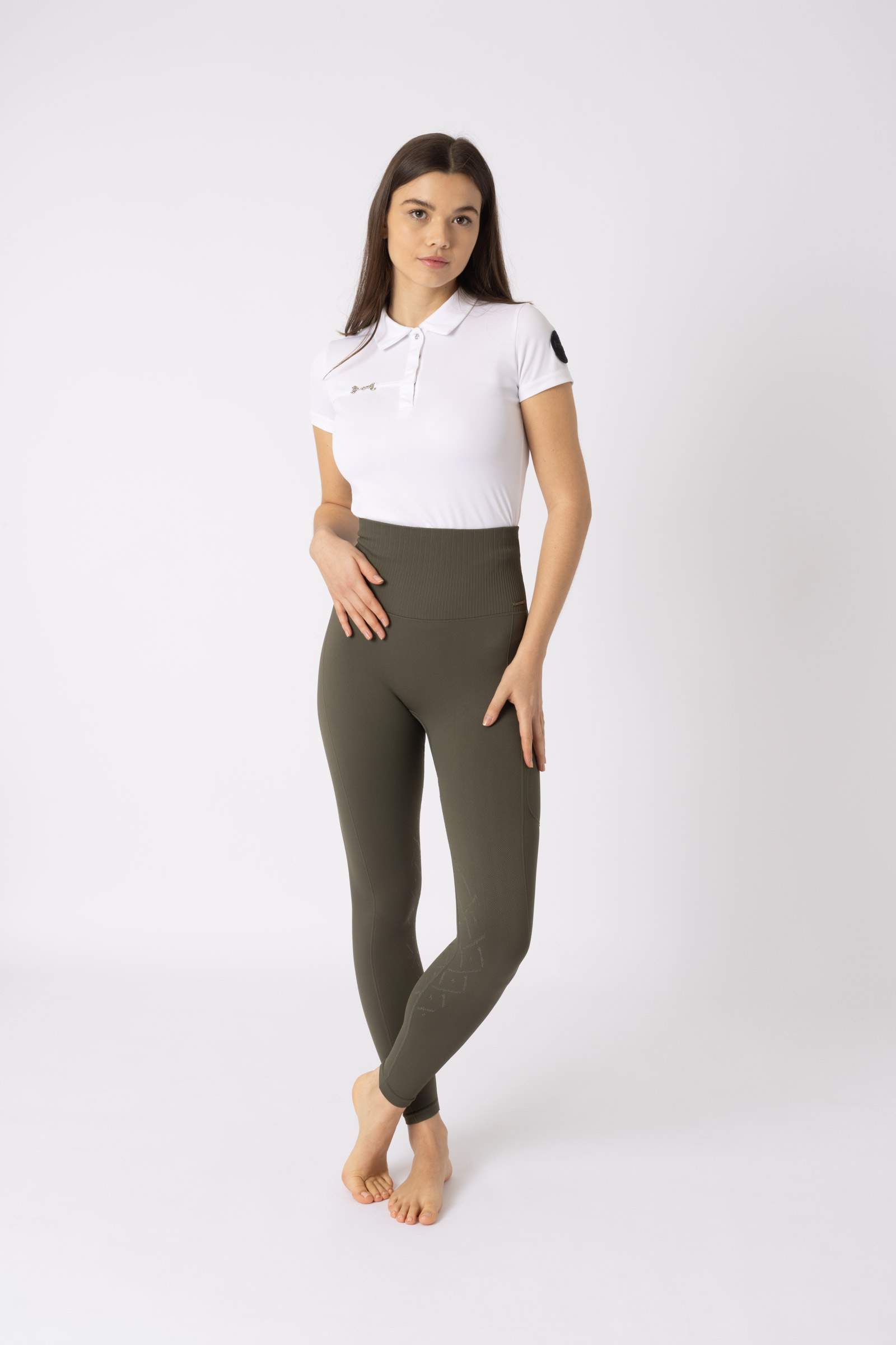 Horze Janine s&ouml;ml&ouml;sa ridtights med kn&auml;skodd och telefonficka, damstorlek