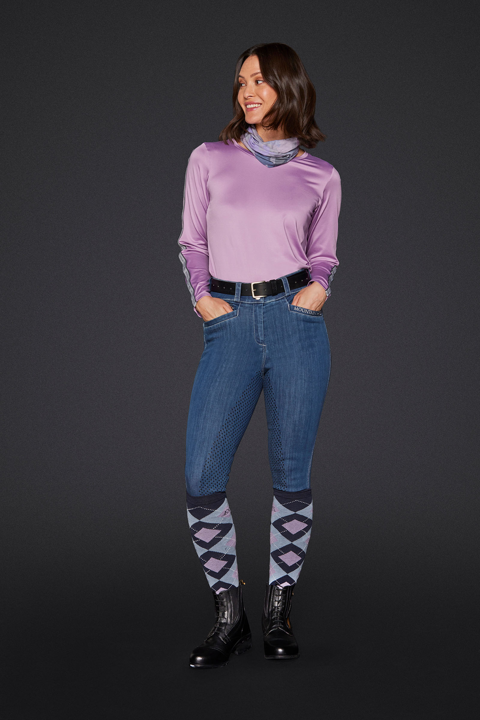 Mountain Horse Dream denim ridbyxor dam med helgrip