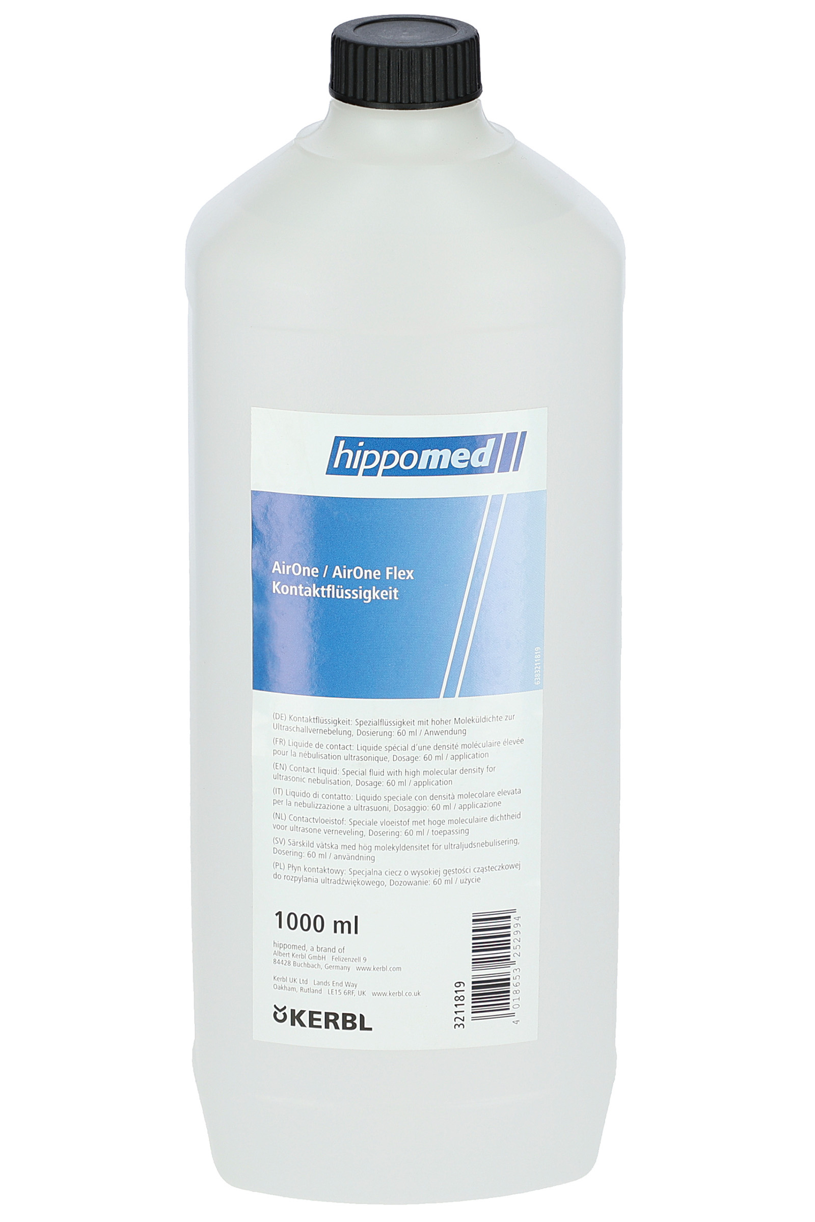 Hippomed kontaktvätska för AirOne inhalator, 1 000 ml
