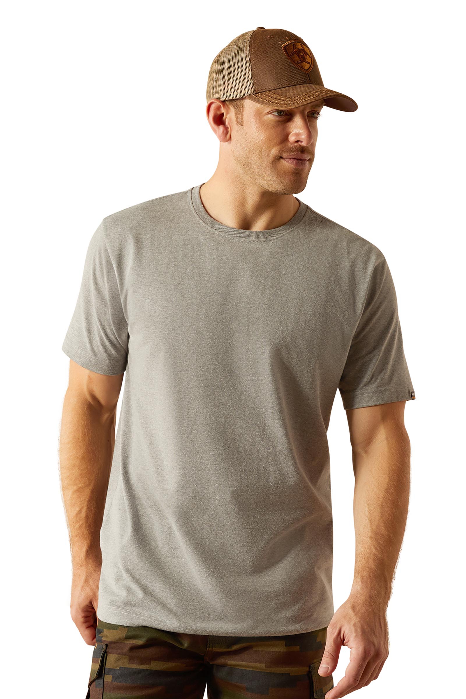 Grey Heather Ariat Rebar Cotton Strong Standard T-shirt f&ouml;r herr