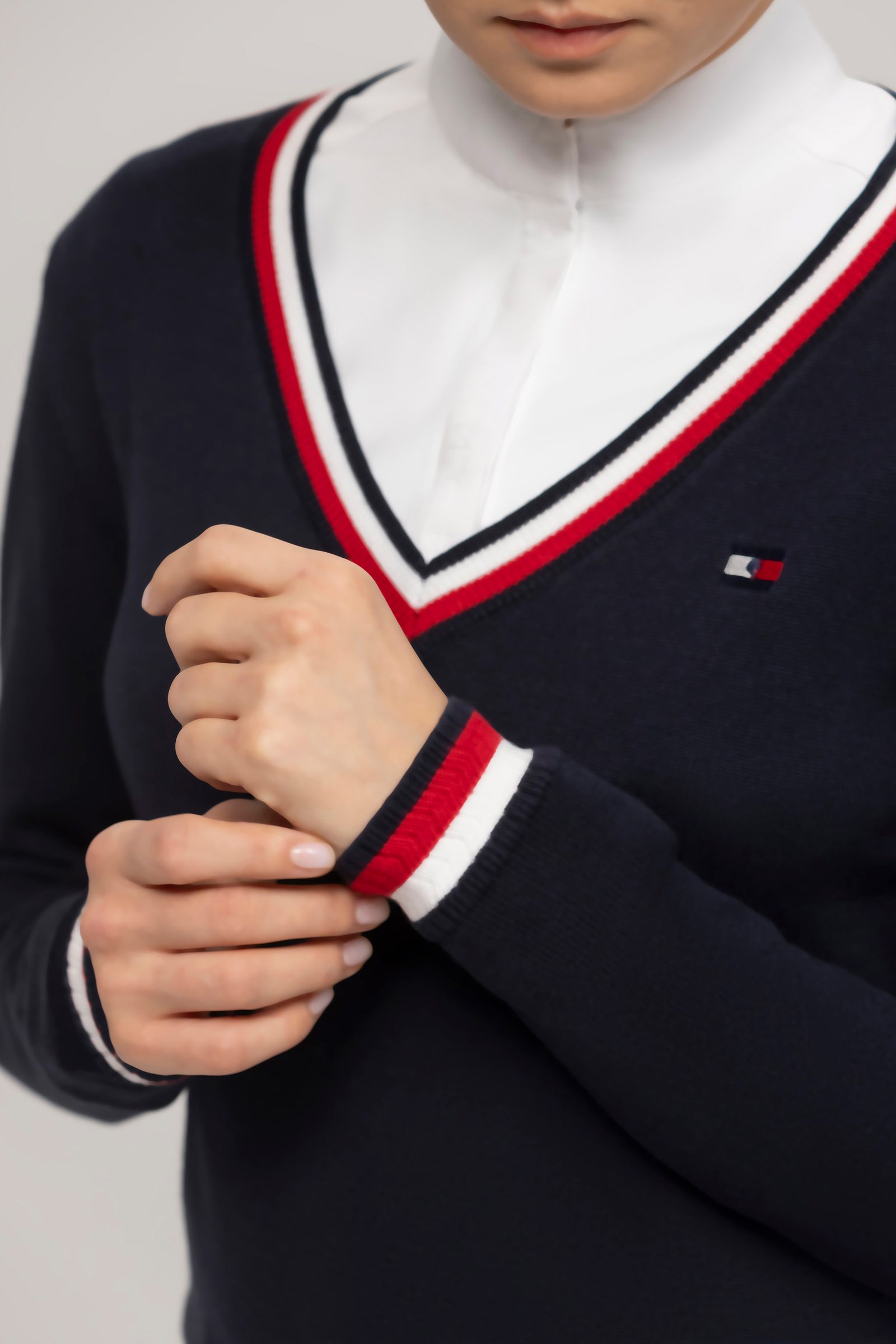Tommy Hilfiger Equestrian Indiana damtröja med V-ringning