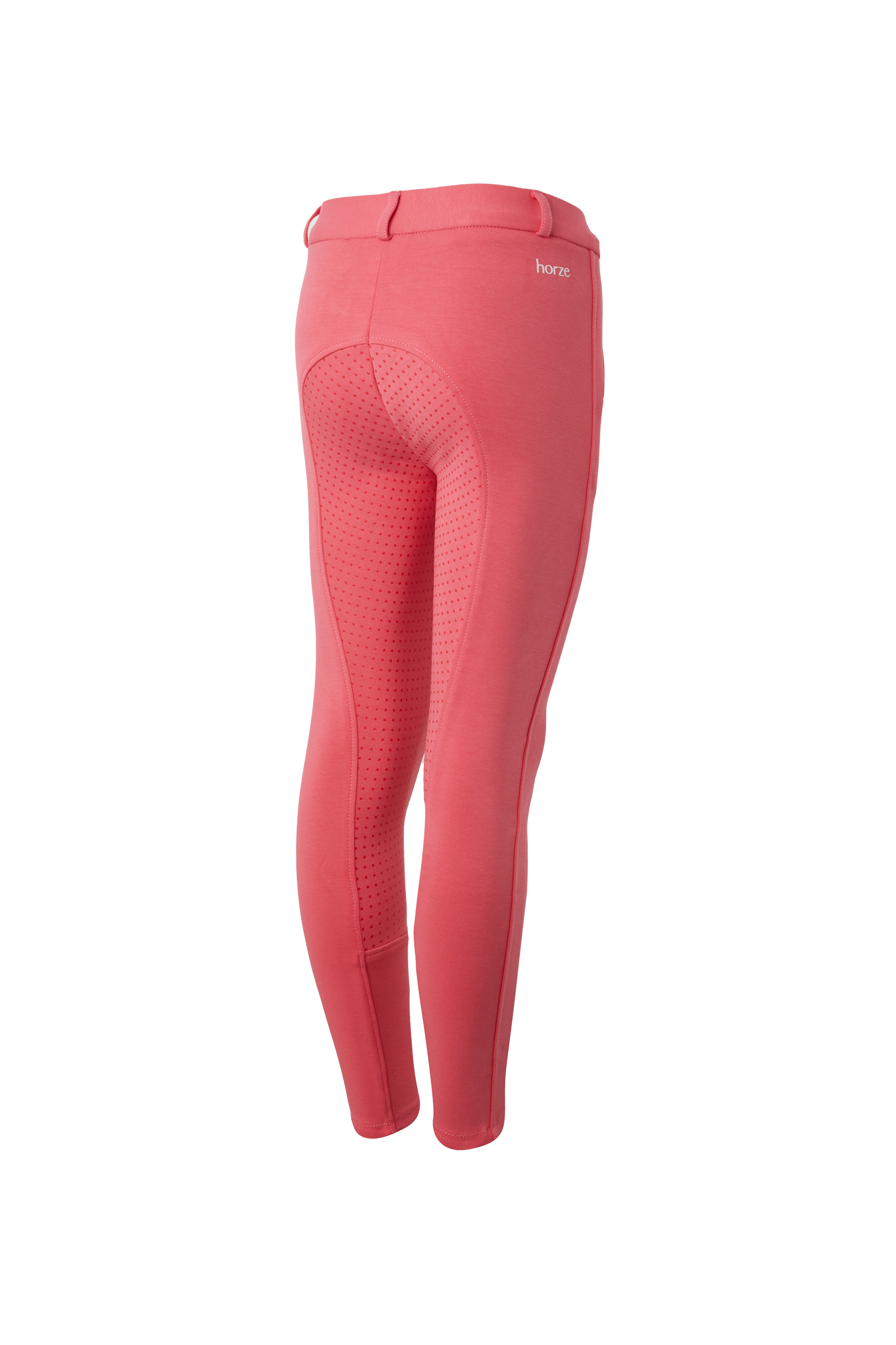 Peony pink Horze Active silikonhelskodda ridbyxor Grip, barn
