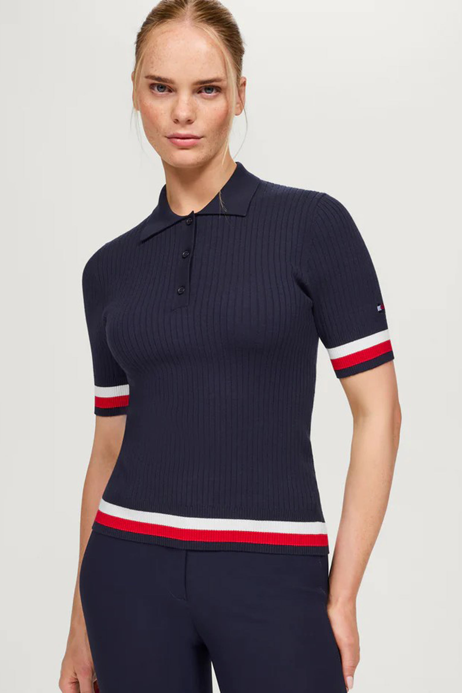 Tommy Hilfiger Equestrian Lenox stickad pik&eacute;