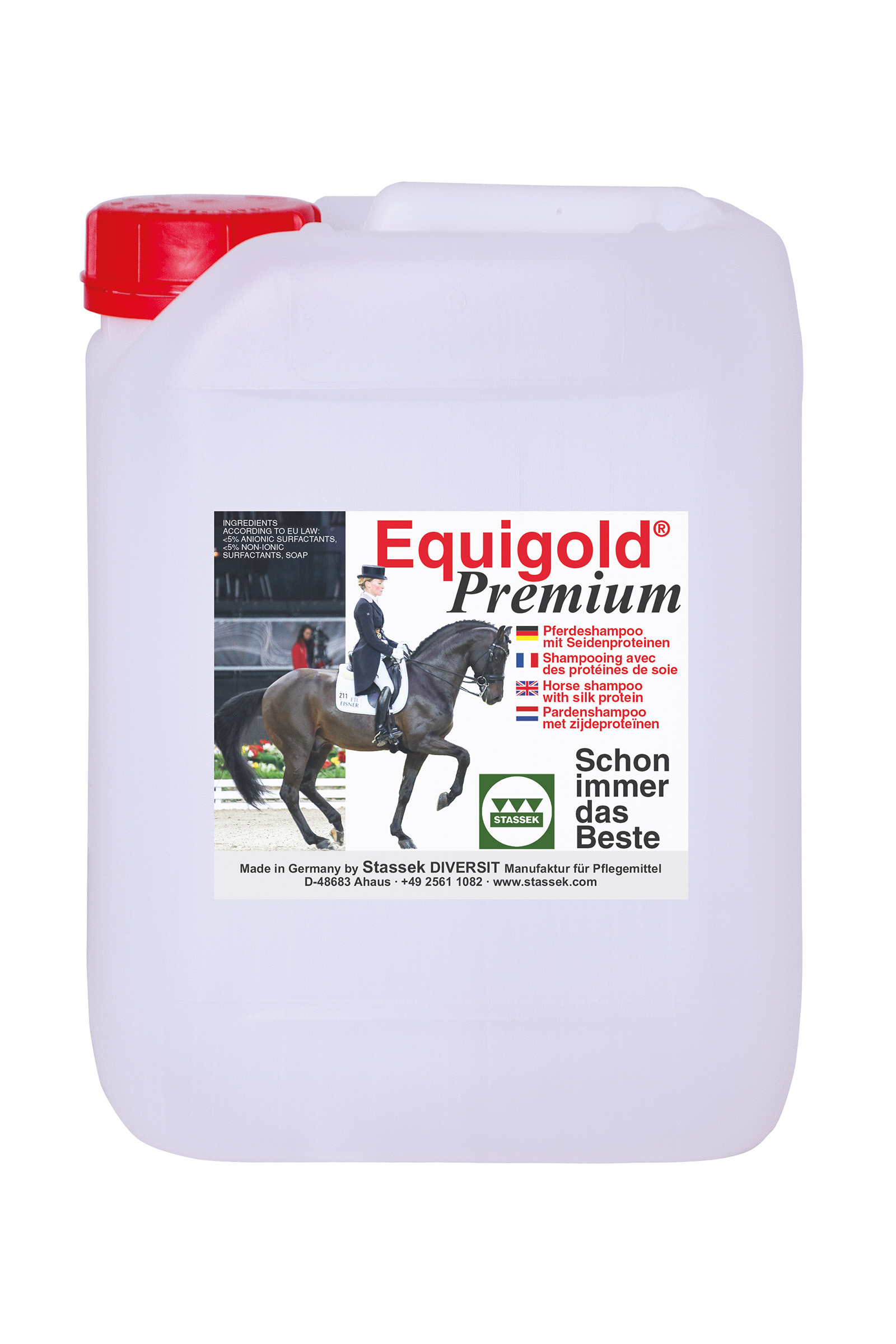 Stassek Equigold Premium schampo för häst, 2 liter