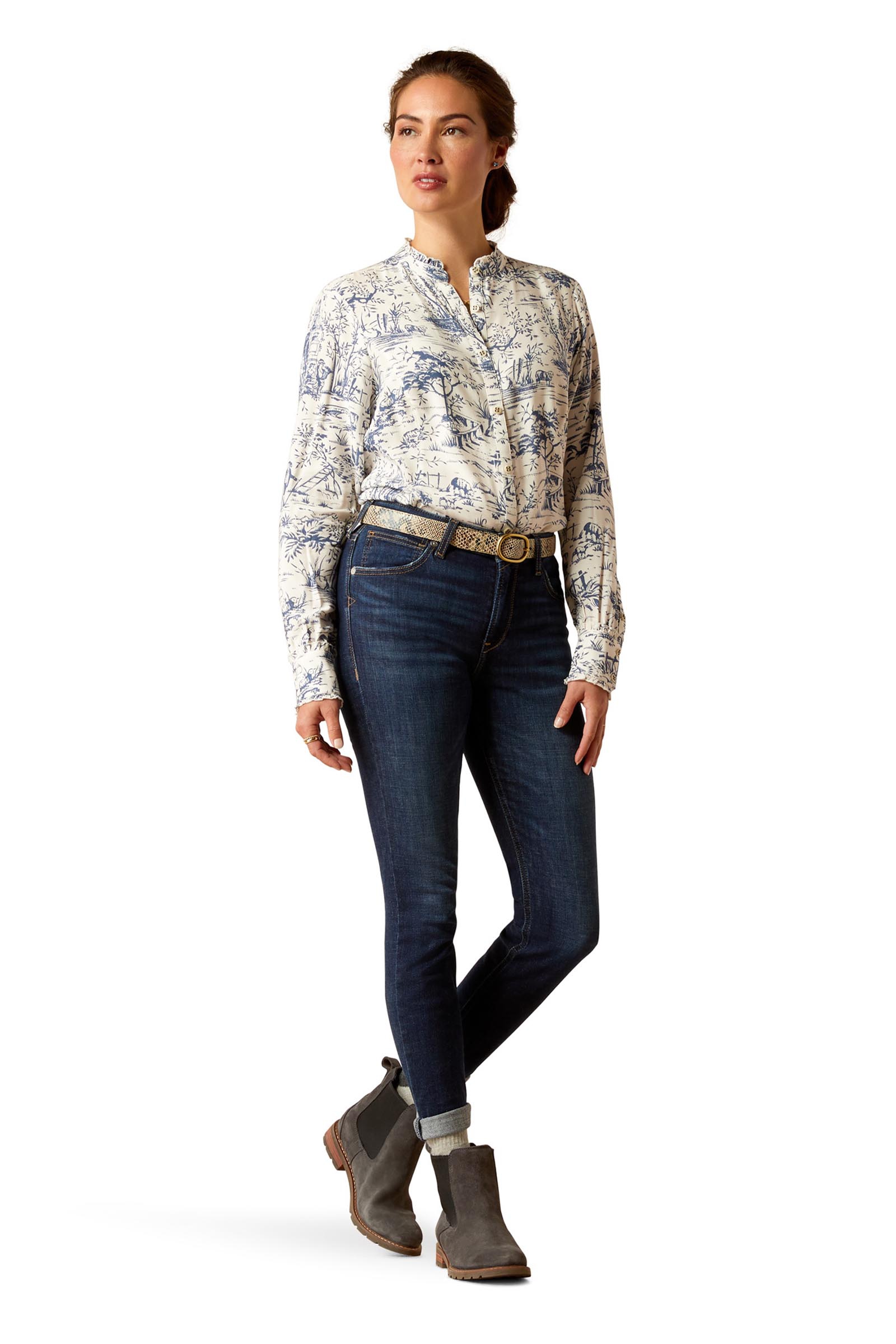 Ariat High Rise Bridle Skinny jeans f&ouml;r dam med h&ouml;g midja