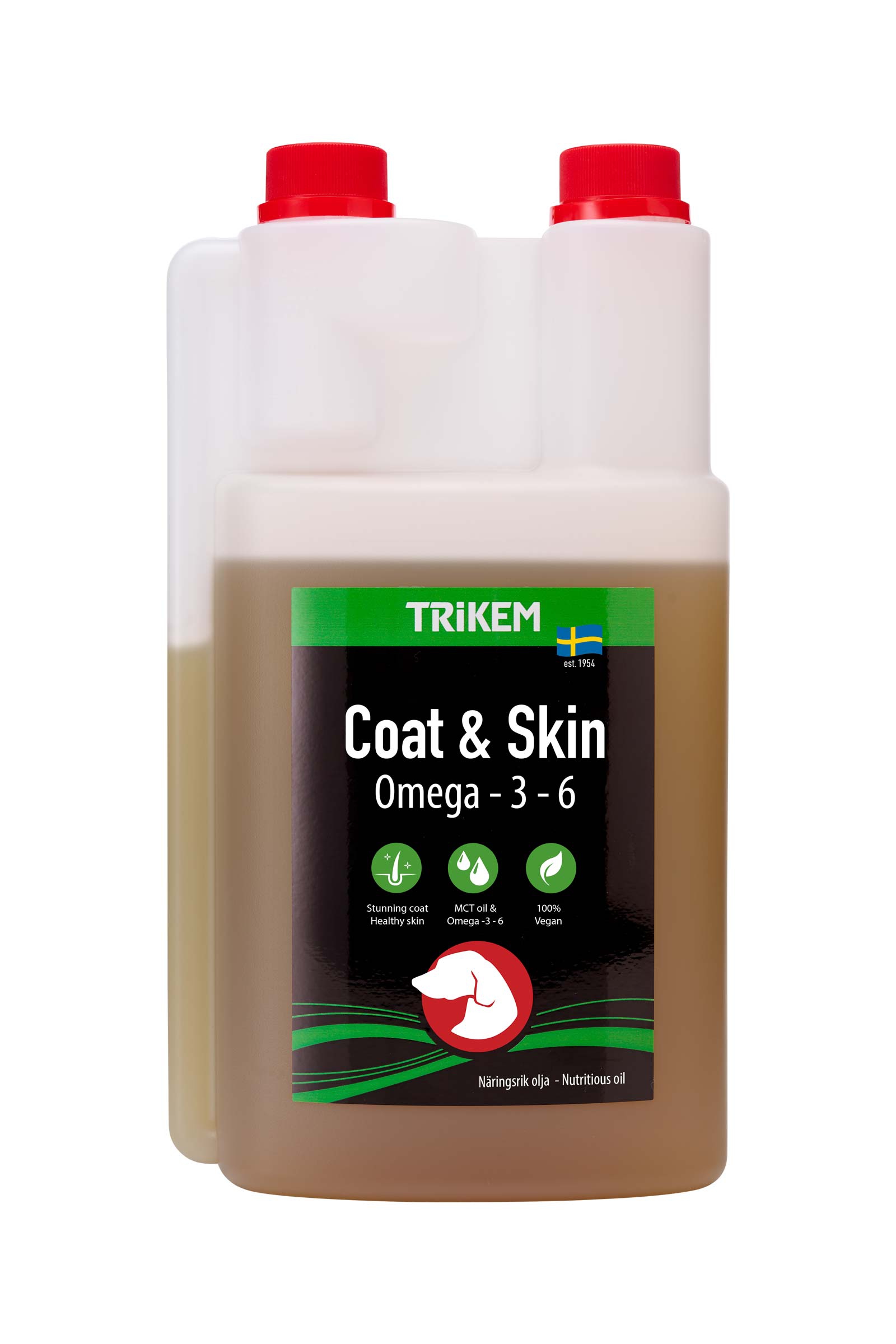 Trikem WorkingDog Coat & Skin Olja &ndash; fodertillskott f&ouml;r hundar, 500 ml