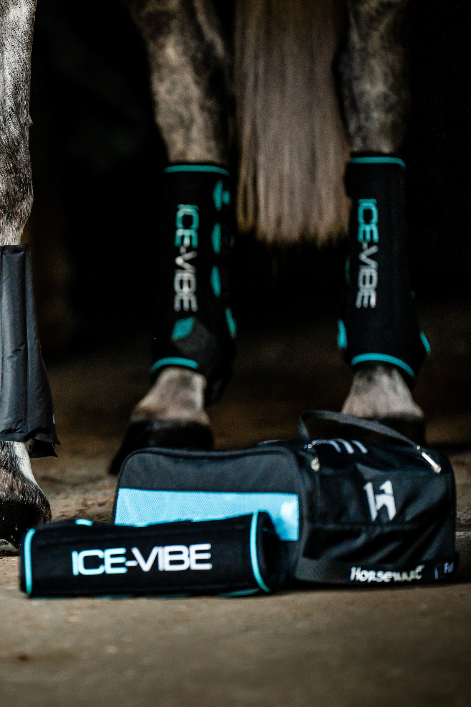 Horseware Ice-Vibe kylgamascher med vibration (par)