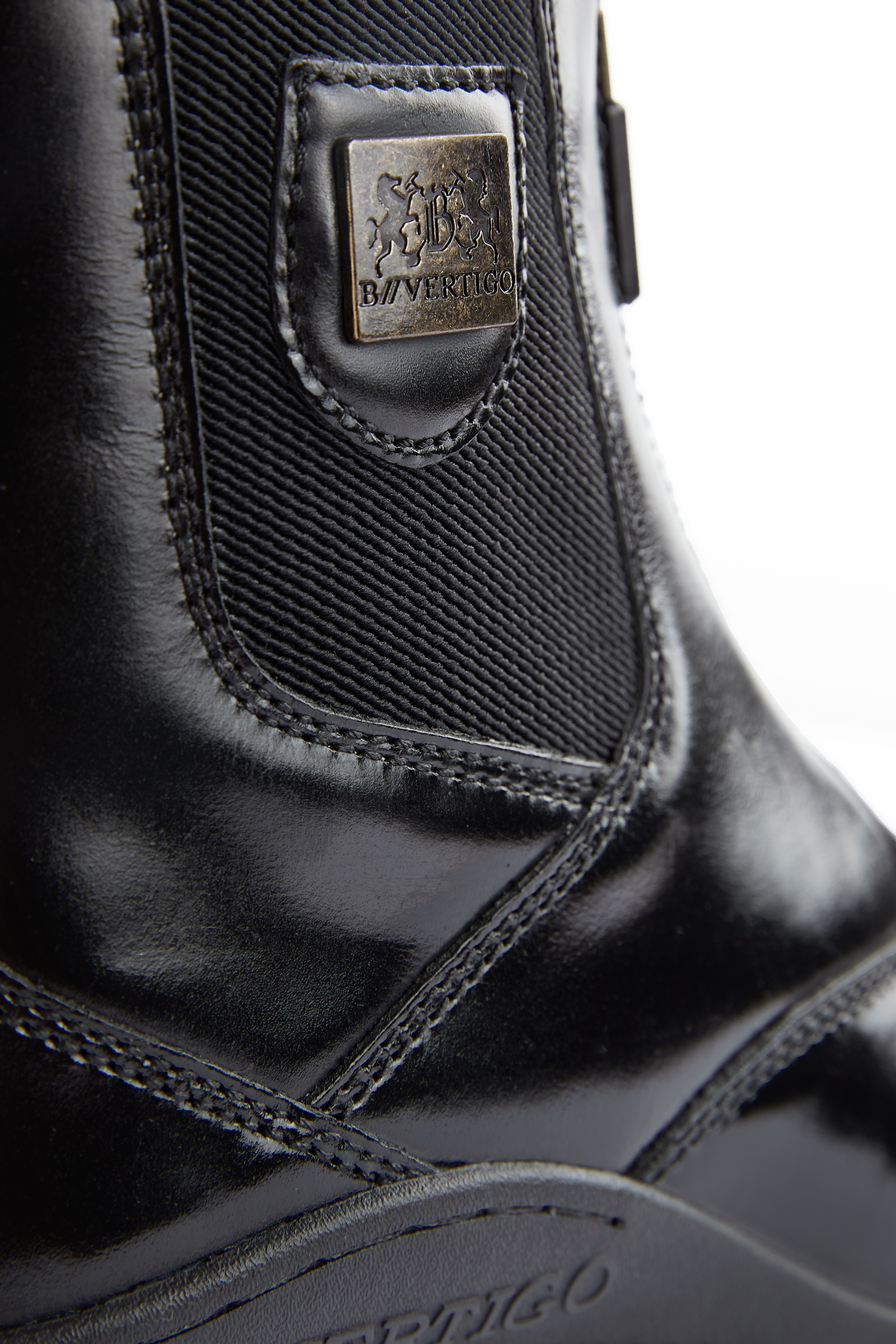 B Vertigo Saturn jodhpur skor med dragkedja fram i läder för dam