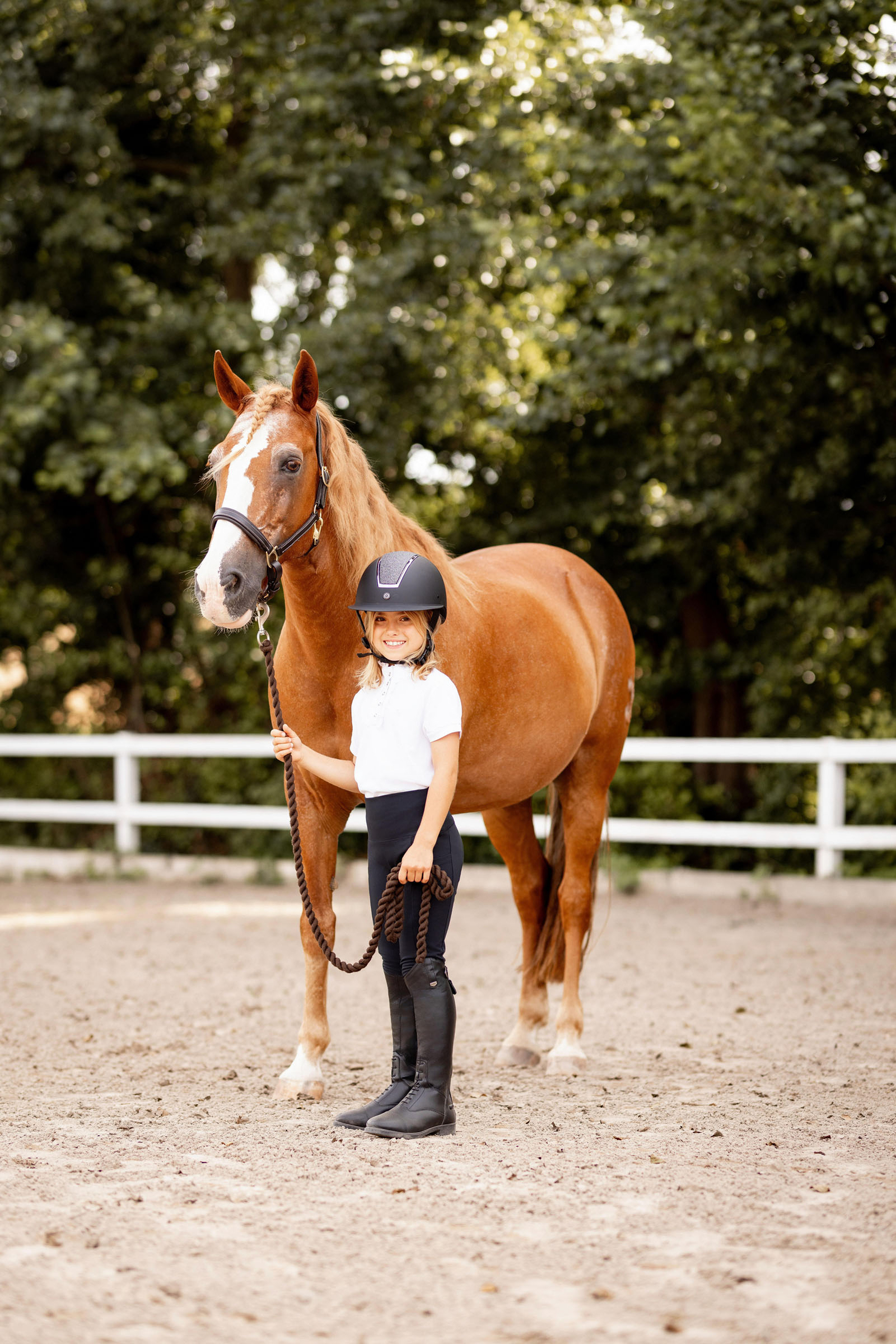 Horze Christel volang tävlings skjorta med kort ärm för barn