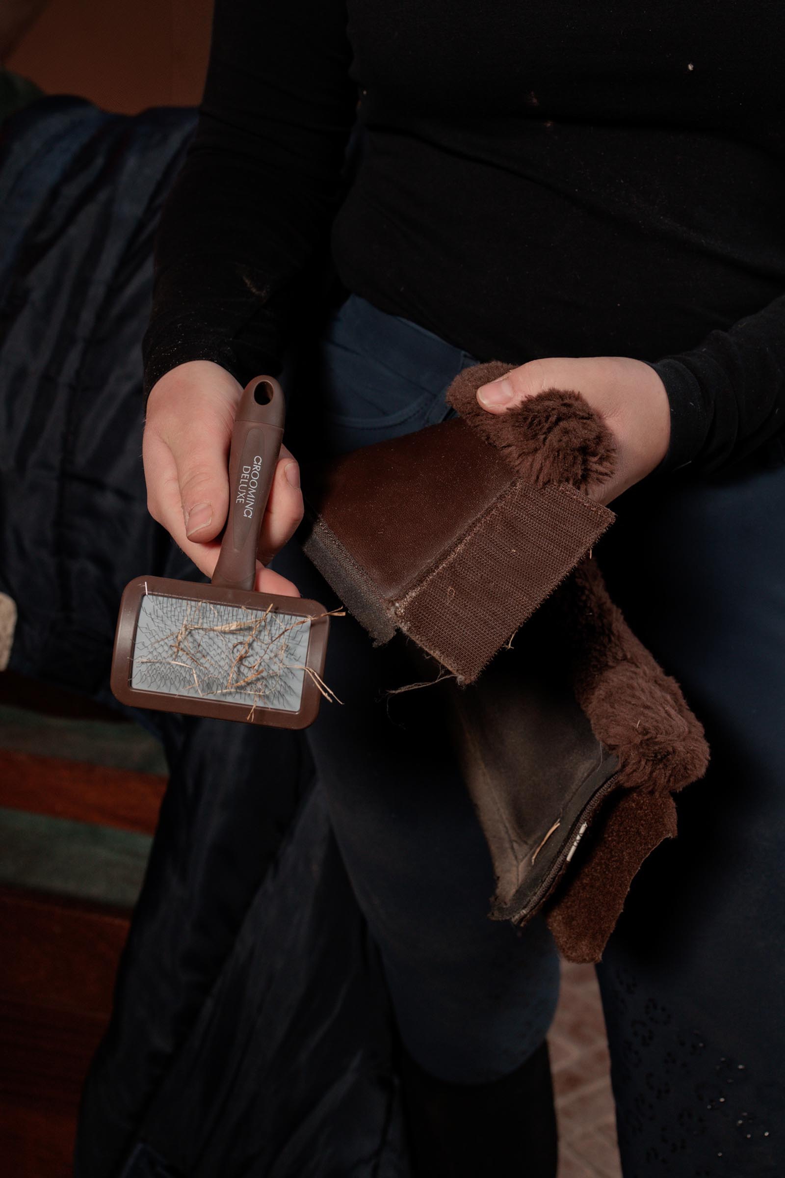 Grooming Deluxe reng&ouml;ringsborste f&ouml;r kardborreband  