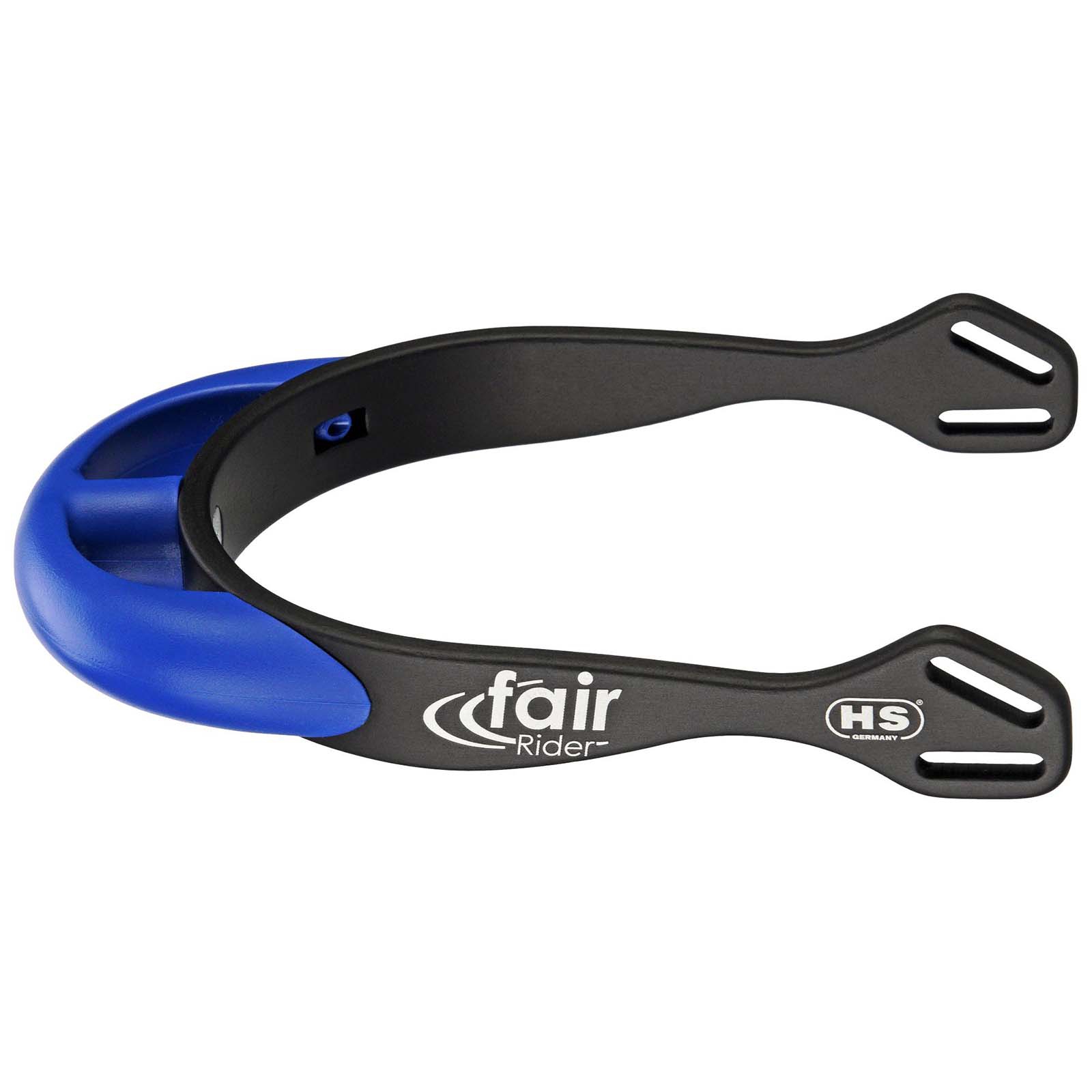 Black/Blue Sprenger FairRider Aluminum Spurs med rundad hals 20mm