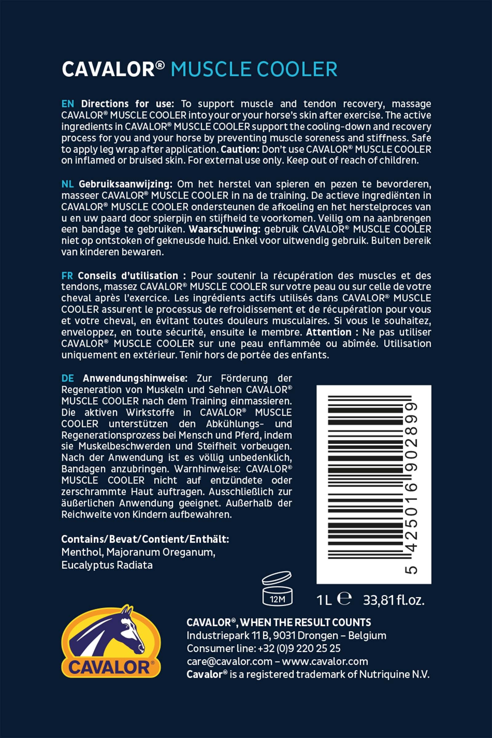 Cavalor Muscle Cooler, Leder, Muskler & senor, 1l