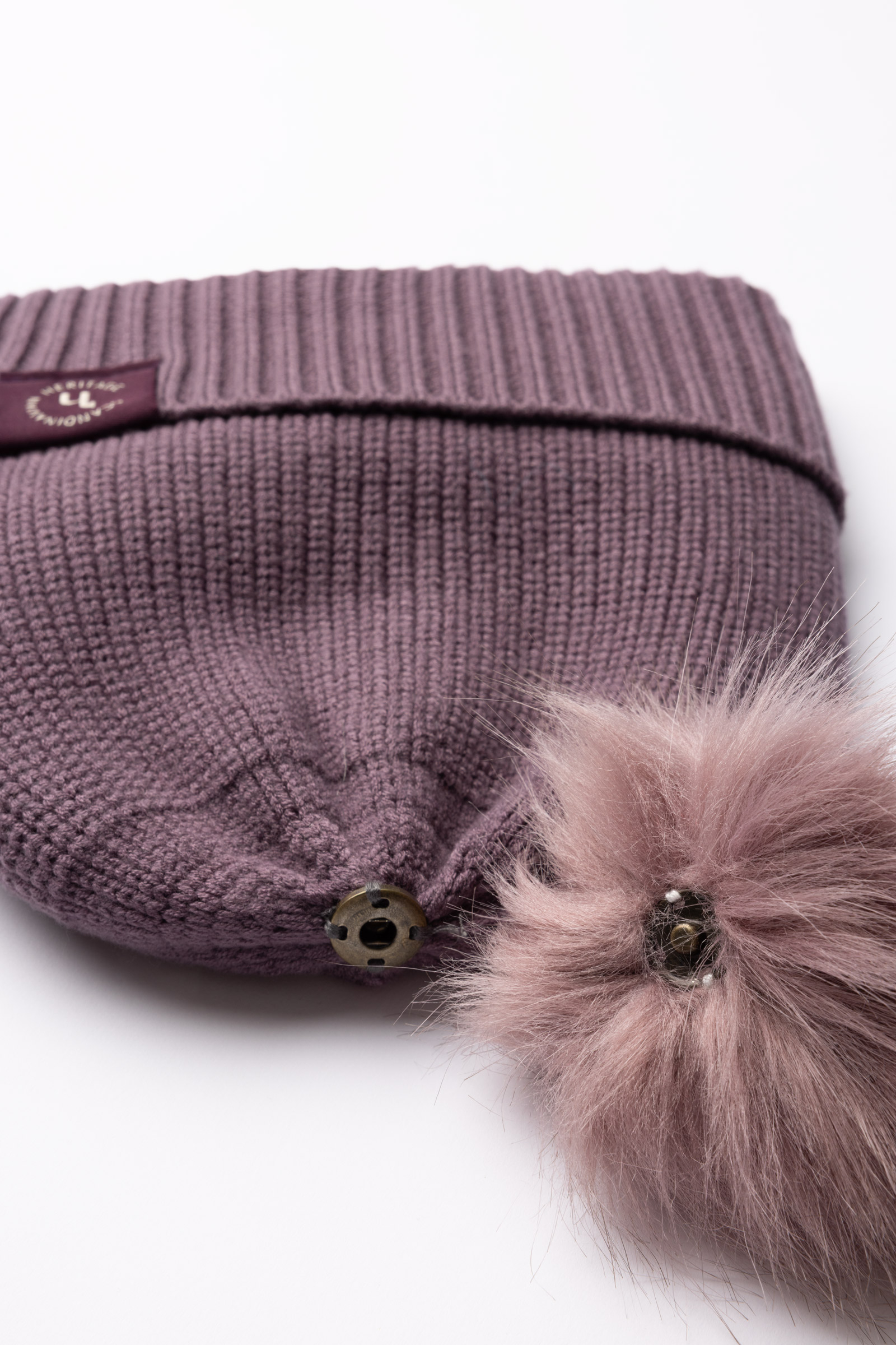 Horze Noa Barn stickad mössa med avtagbar pompon