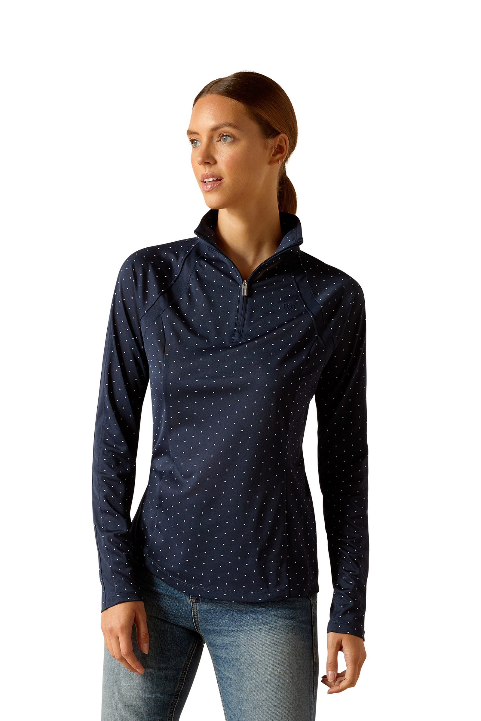 Navy Dot Ariat Sunstopper 3.0 dam-baselayer