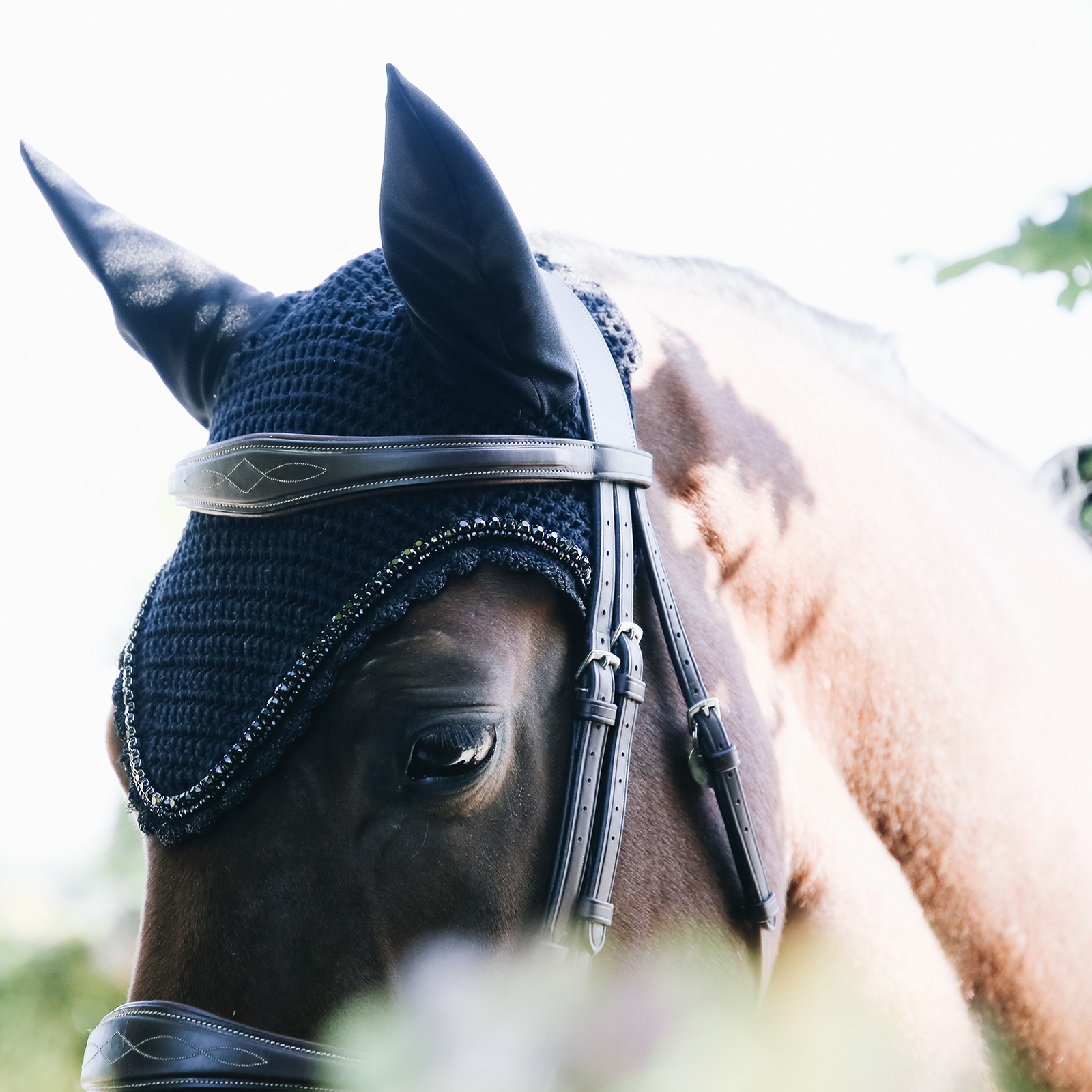 Kentucky Horsewear ridhuva i lång modell med kristall & pärla