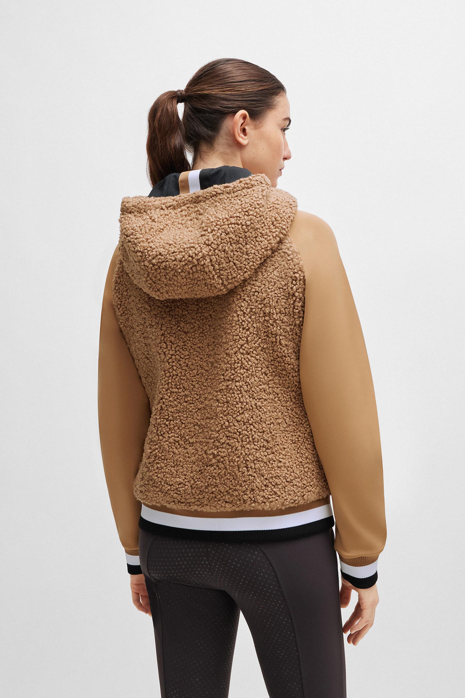 Boss Riva Teddy Hybrid Zip huvtröja