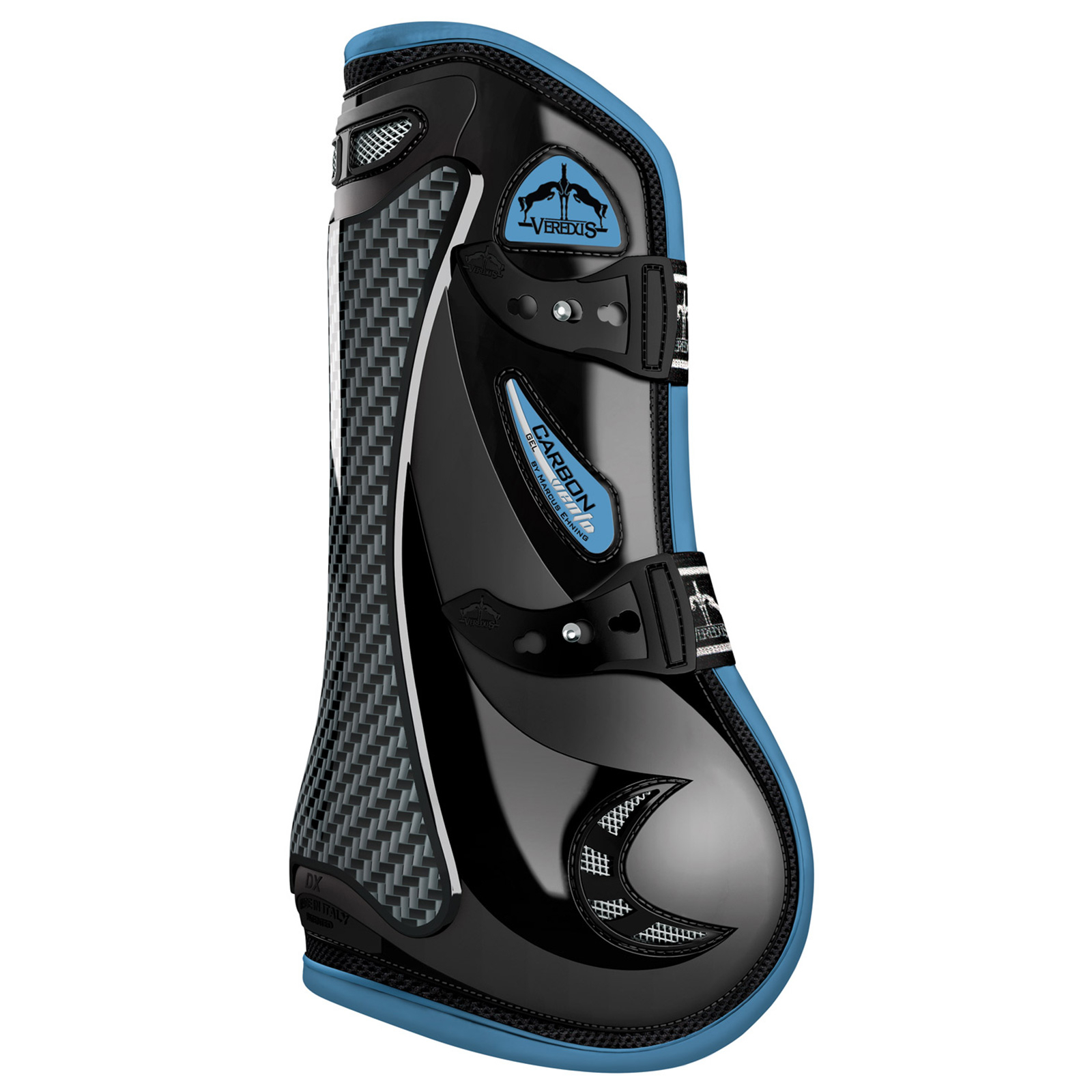Black/Light Blue Veredus Carbon Gel Vento Colored Front, senskydd fram