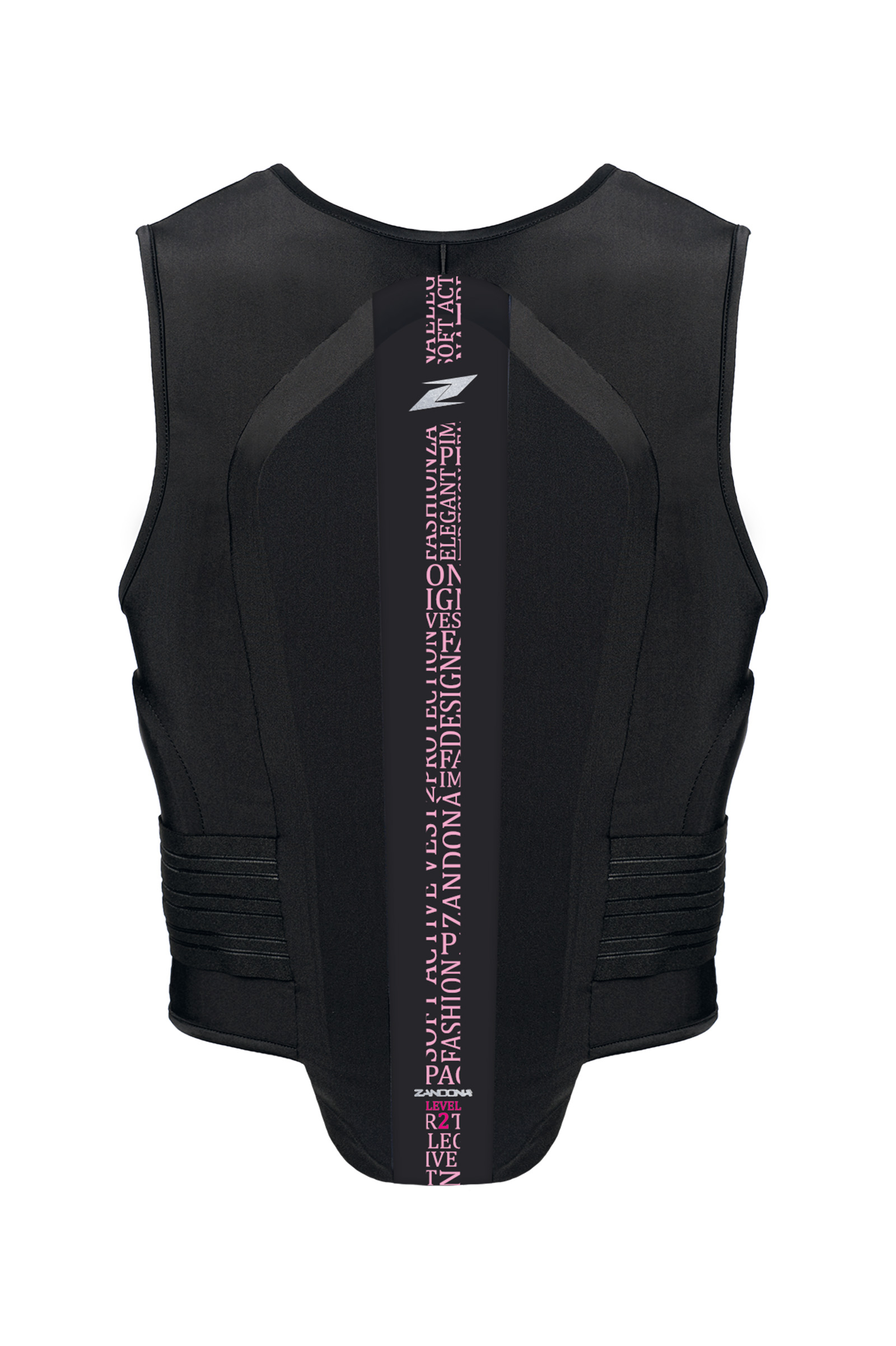 Black/Light Pink Stretch Zandona Soft Vest Pro x 6 (158-167cm) Ryggskydd