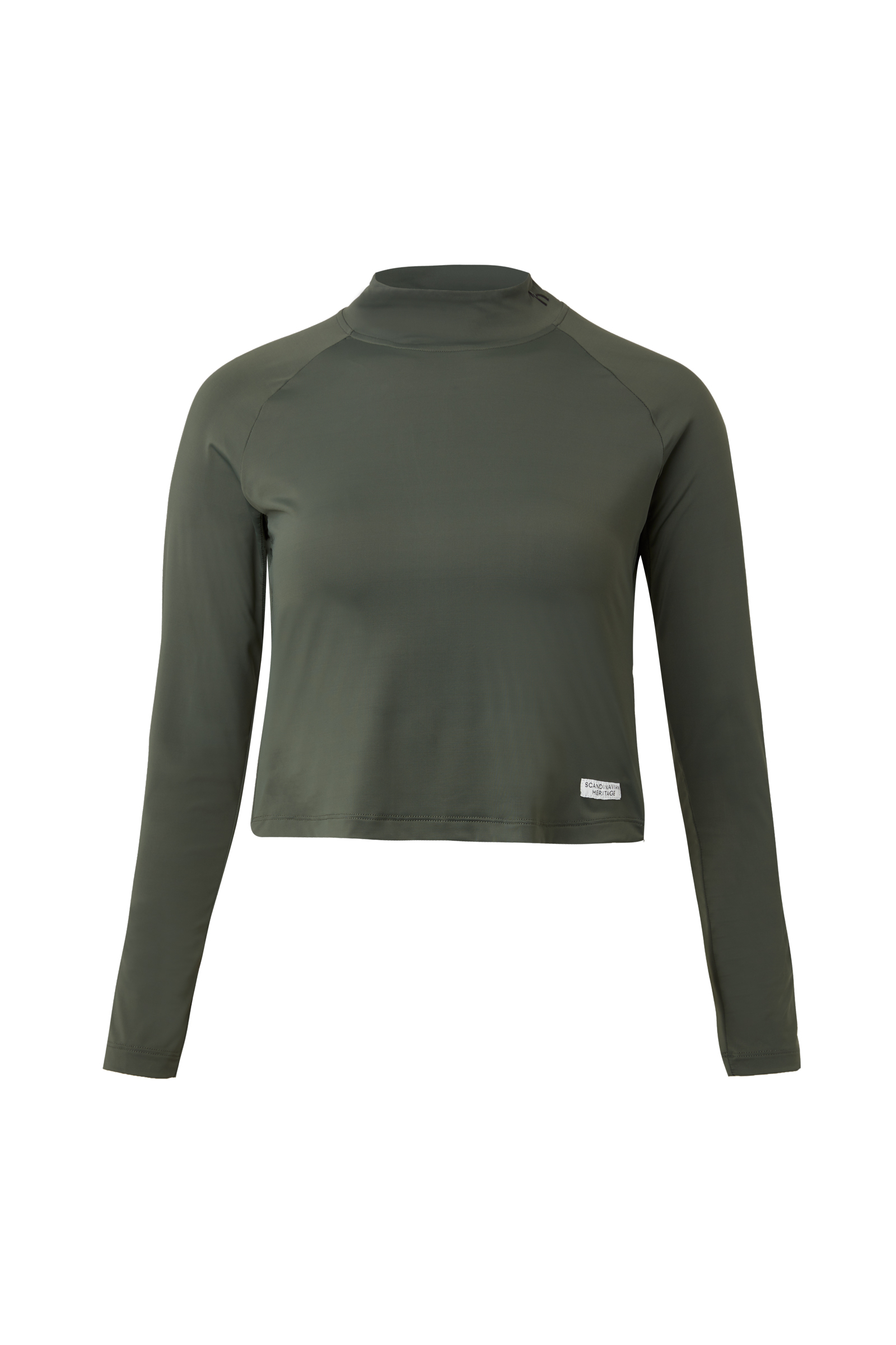 Climing Ivy Dark Green Horze Gabriela crop top, UPF 40+
