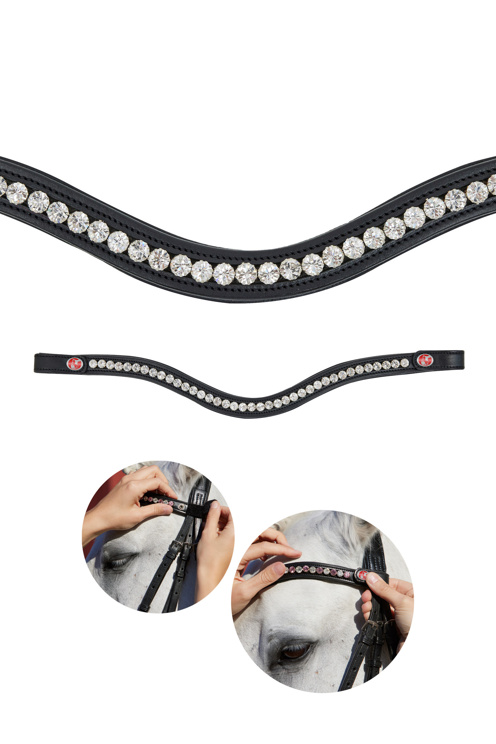 Black/Clear Kieffer FlexiLoop® Crystal Browband