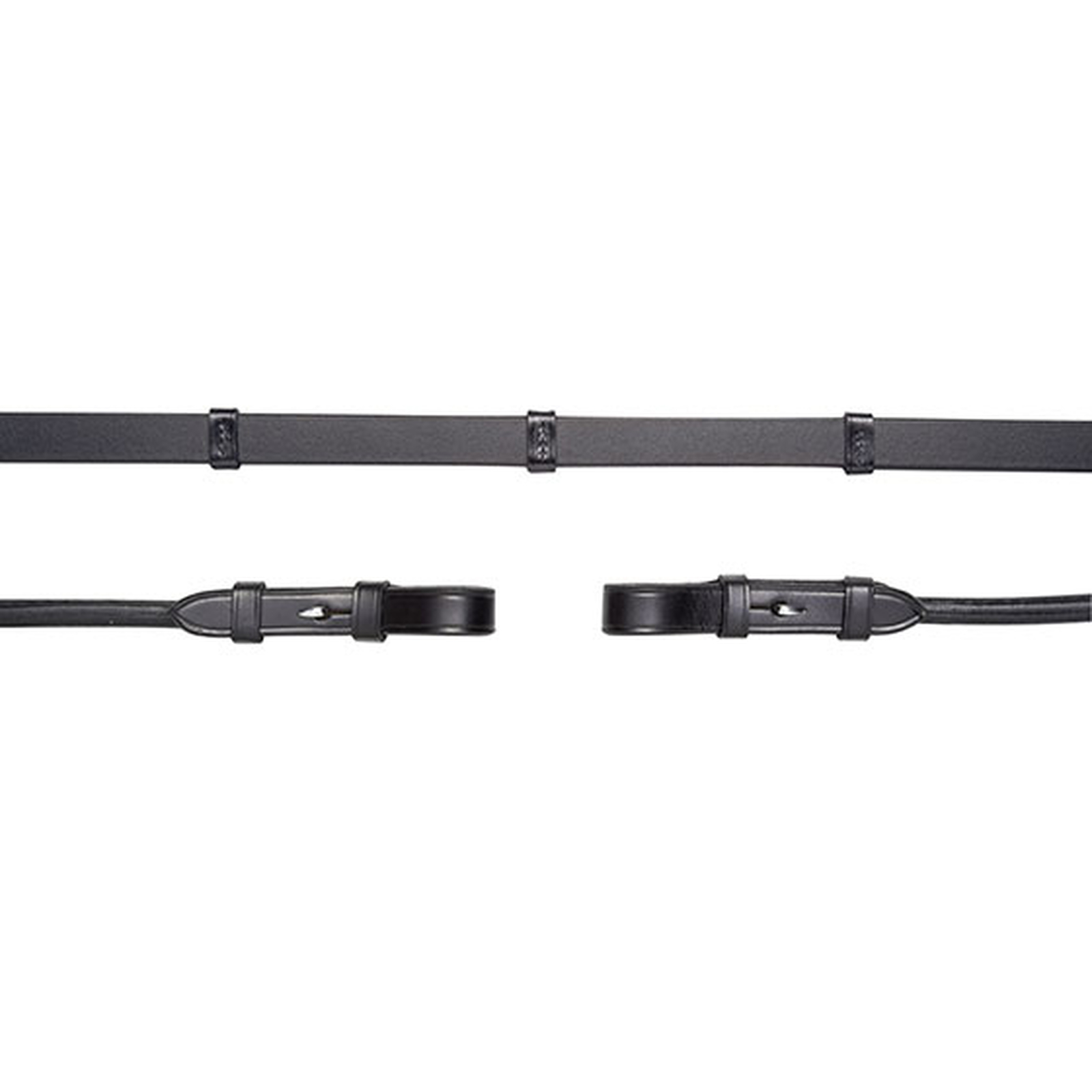 Schockemöhle Sports lädertyglar, hake och spänne, med stoppar, runda och upphöjda