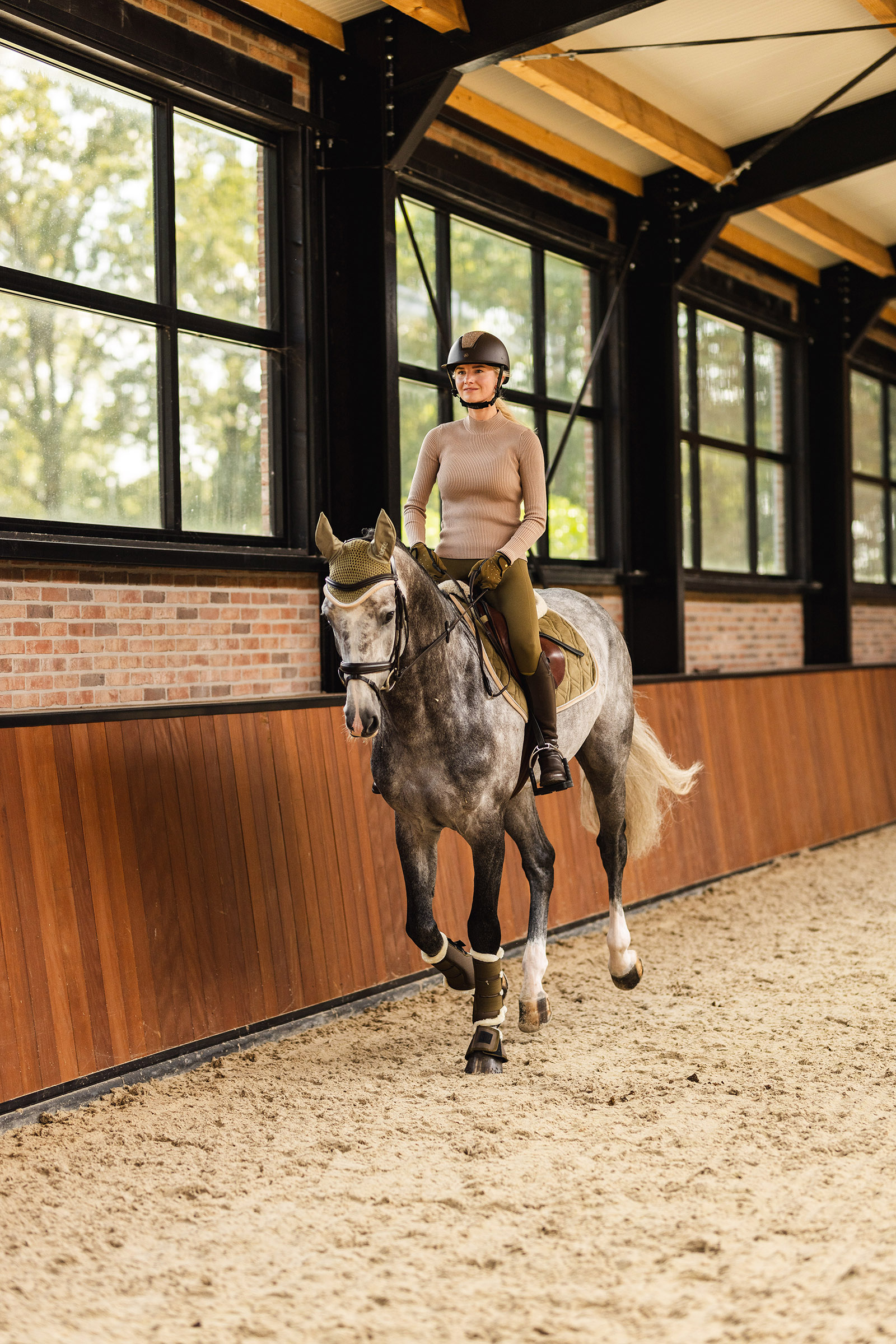Horze Ava ribbstickad tröja för dam