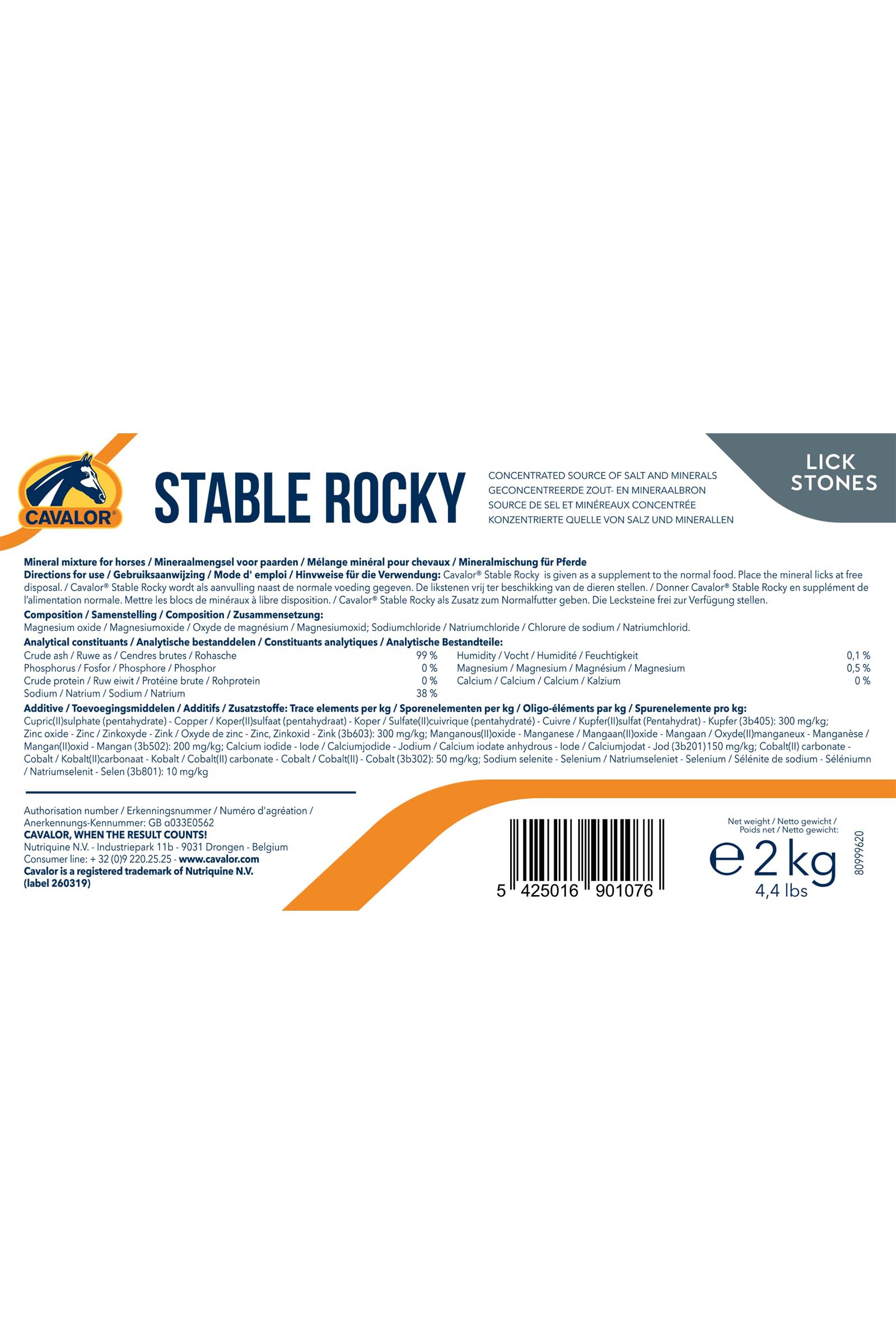 Cavalor Stable Rocky, Salt Lick, 10x2kg