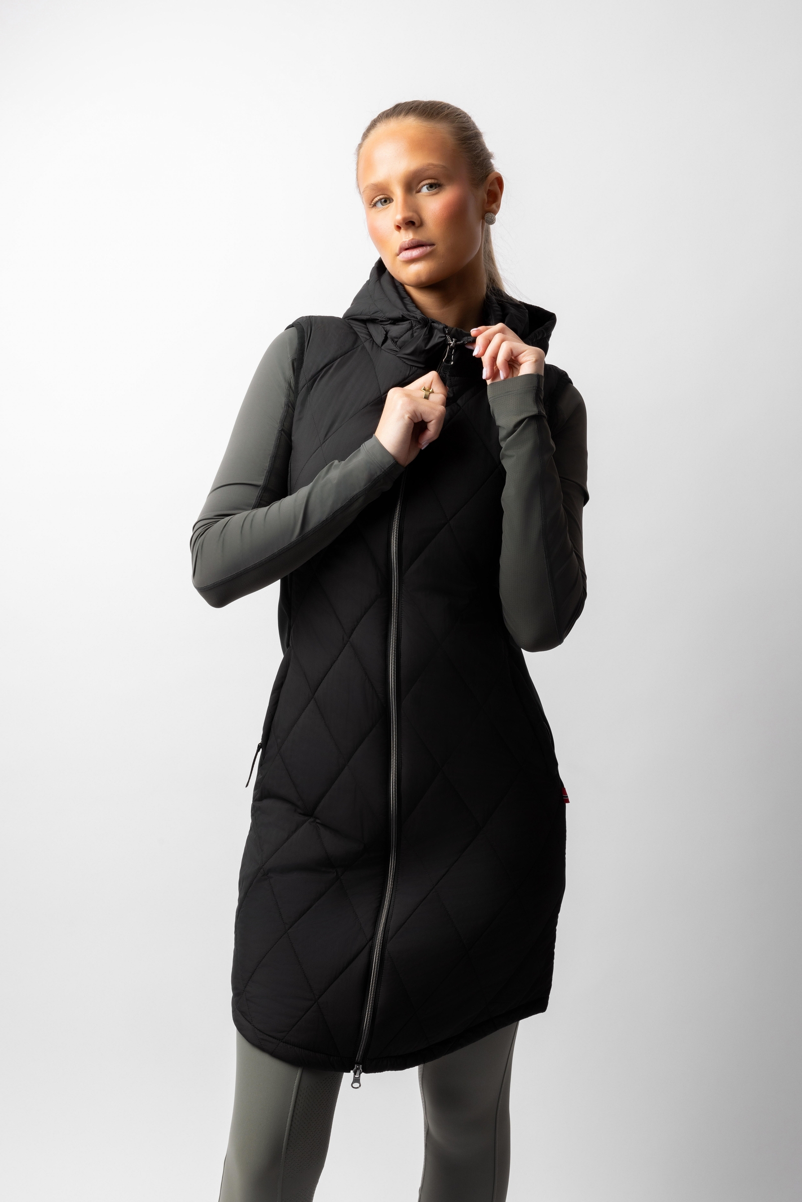 B Vertigo Agnetha lång vadderad väst för dam  