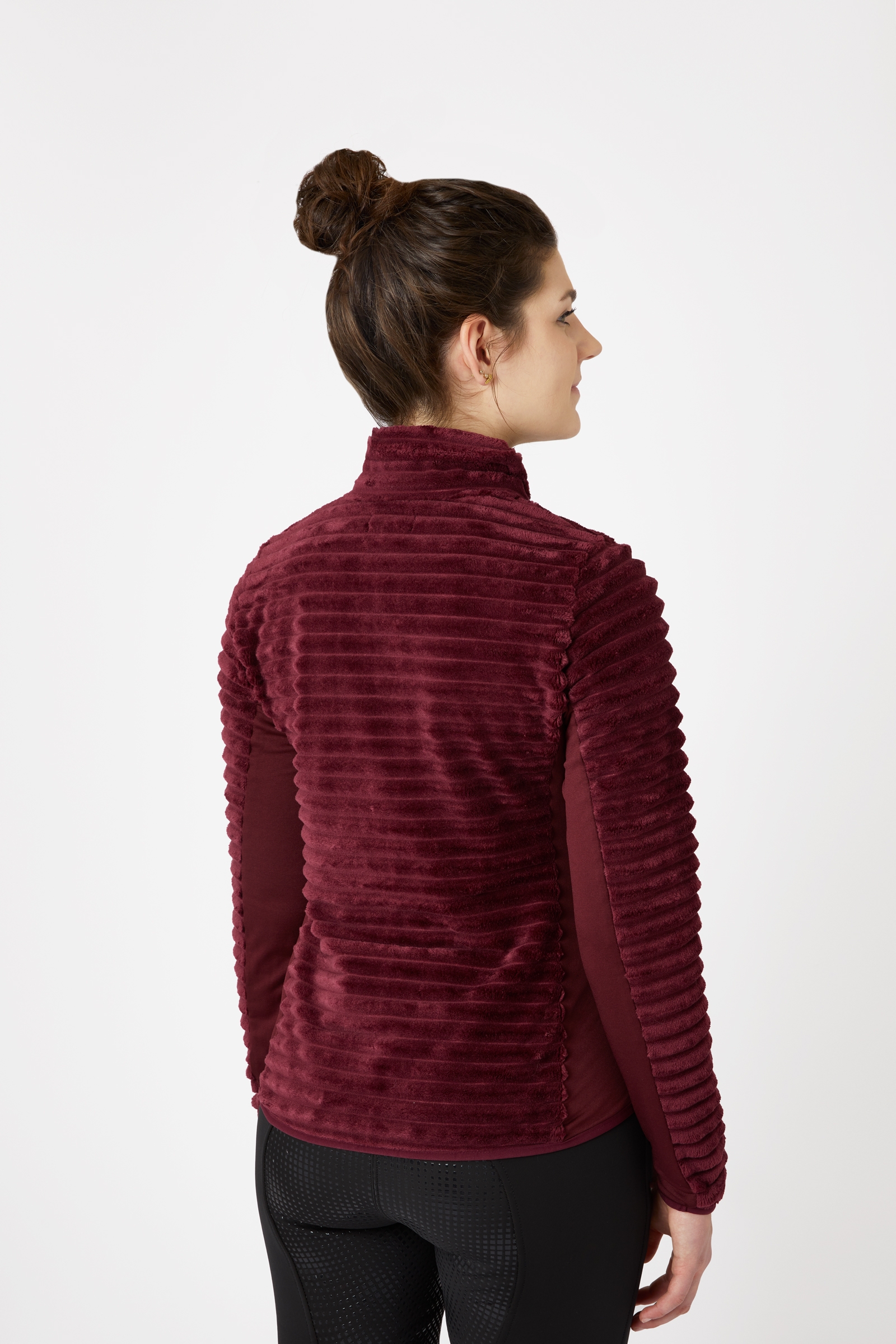 Horze Della randig ridjacka i  fleece för dam