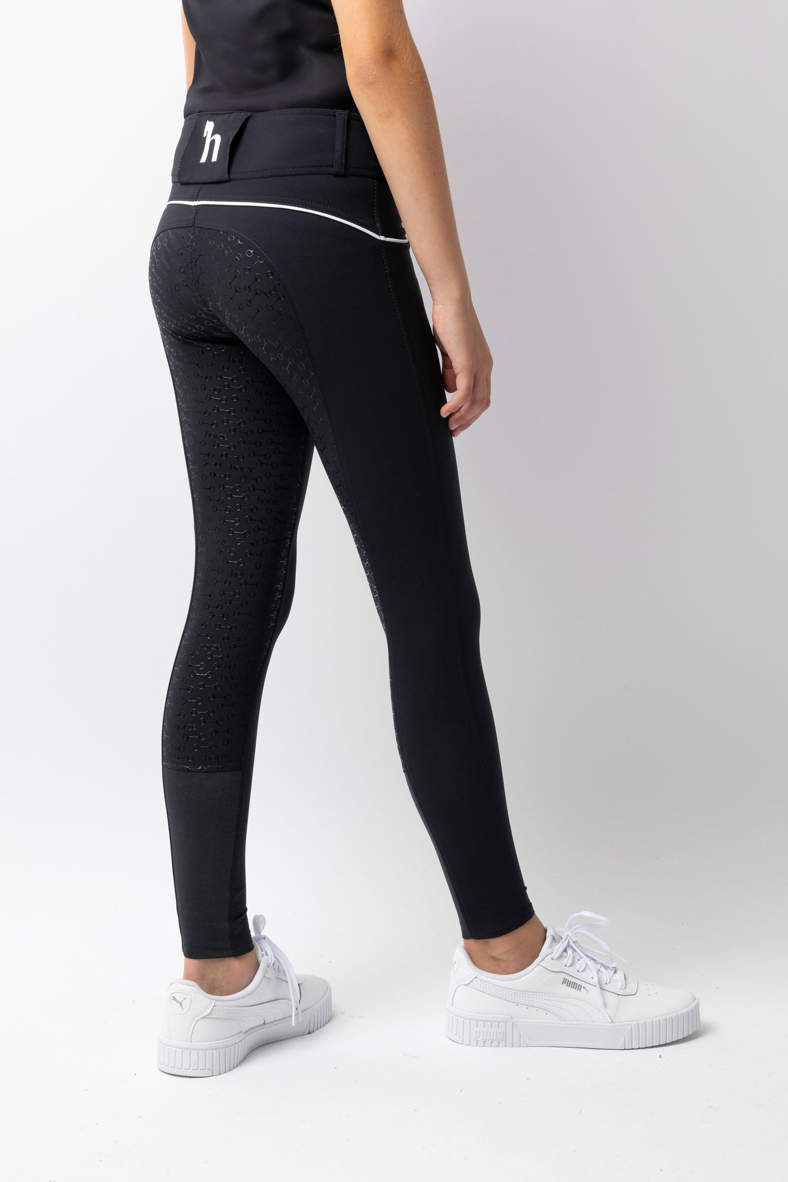 Horze Aubrey ridbyxa f&ouml;r barn med h&ouml;g midja och helskoning med silikon